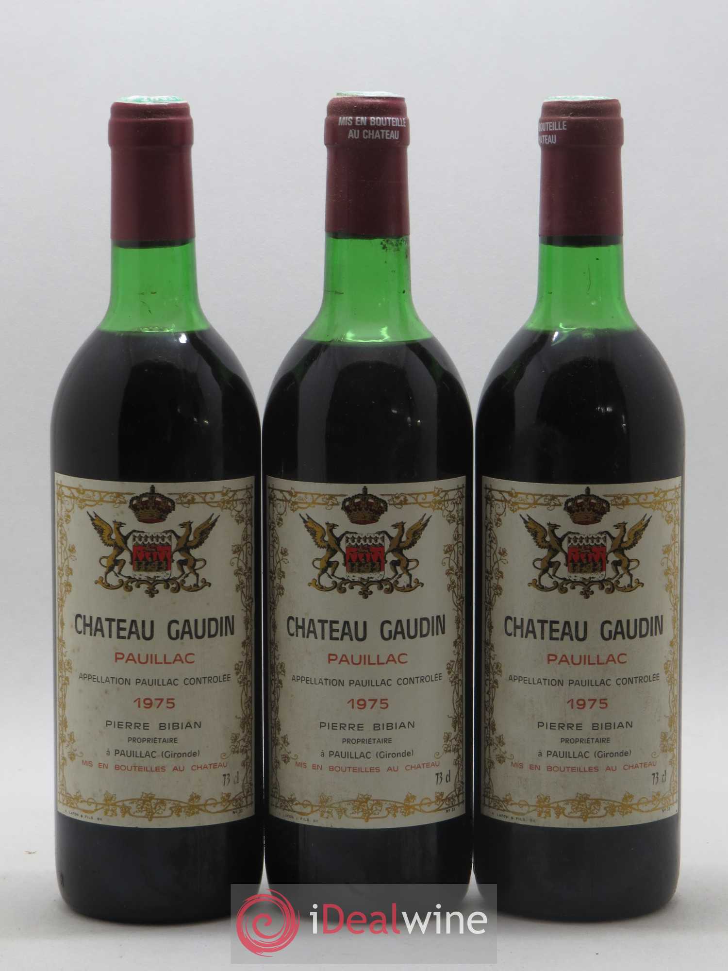 Pauillac Château Gaudin 1975 - Posten von 12 Flaschen - 1