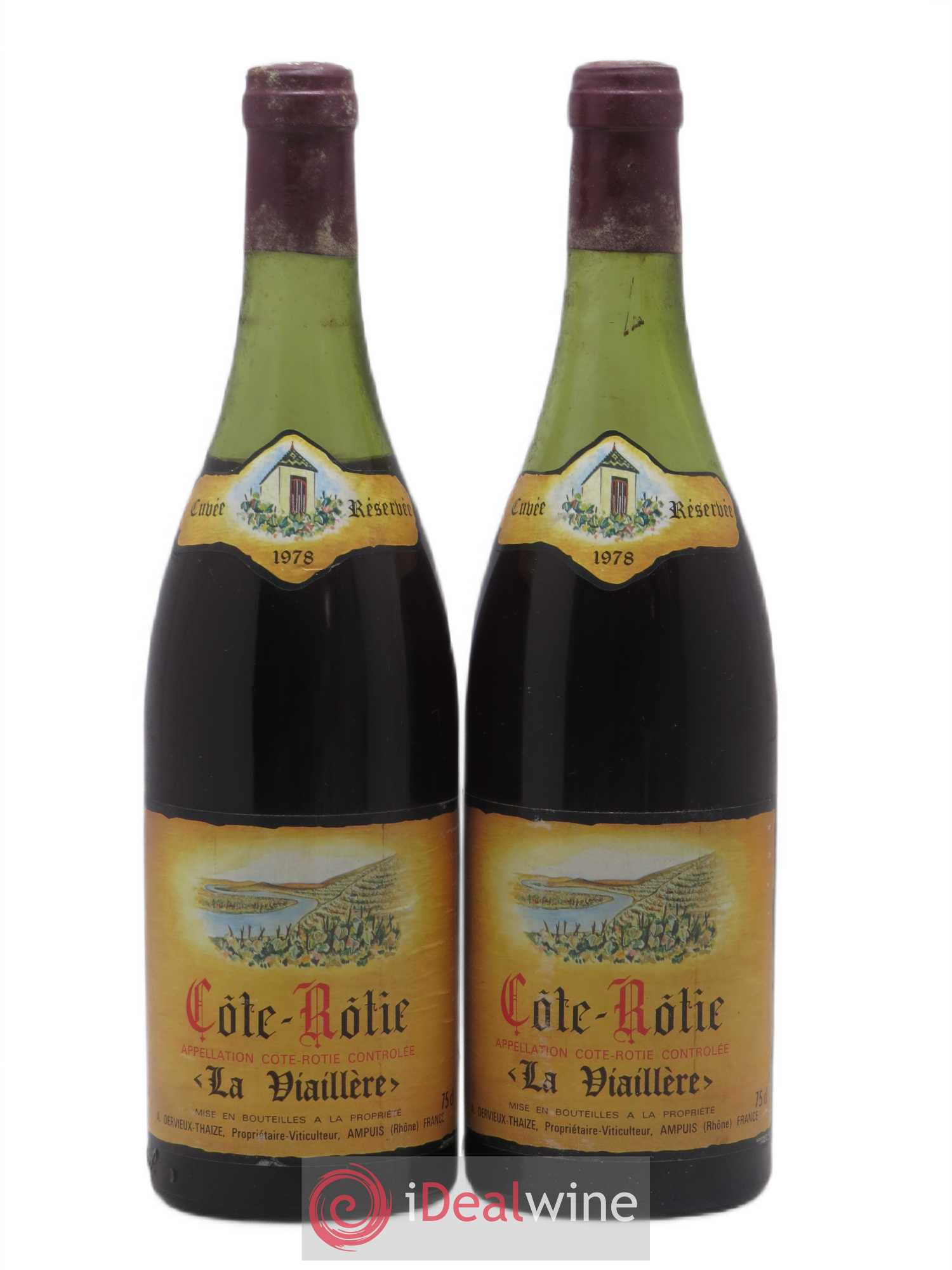 Côte-Rôtie La Viaillere Dervieux Thaize 1978 - Lot de 2 bouteilles - 0