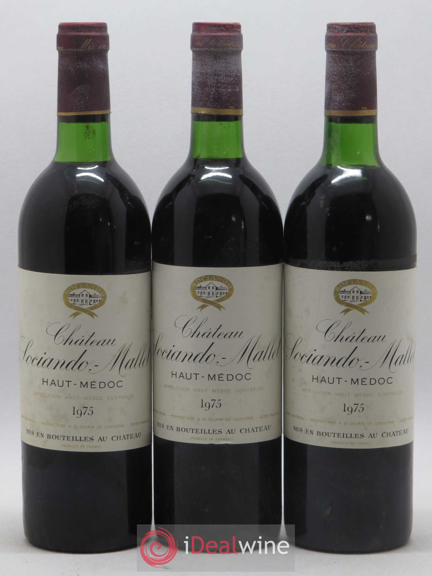 Château Sociando Mallet 1975 - Lot de 12 bouteilles - 1