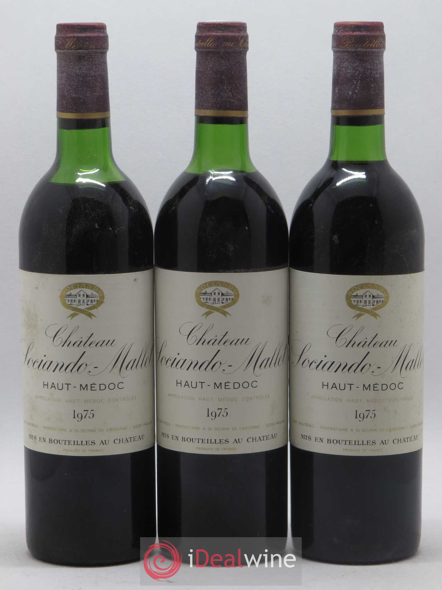 Château Sociando Mallet 1975 - Lot de 12 bouteilles - 2