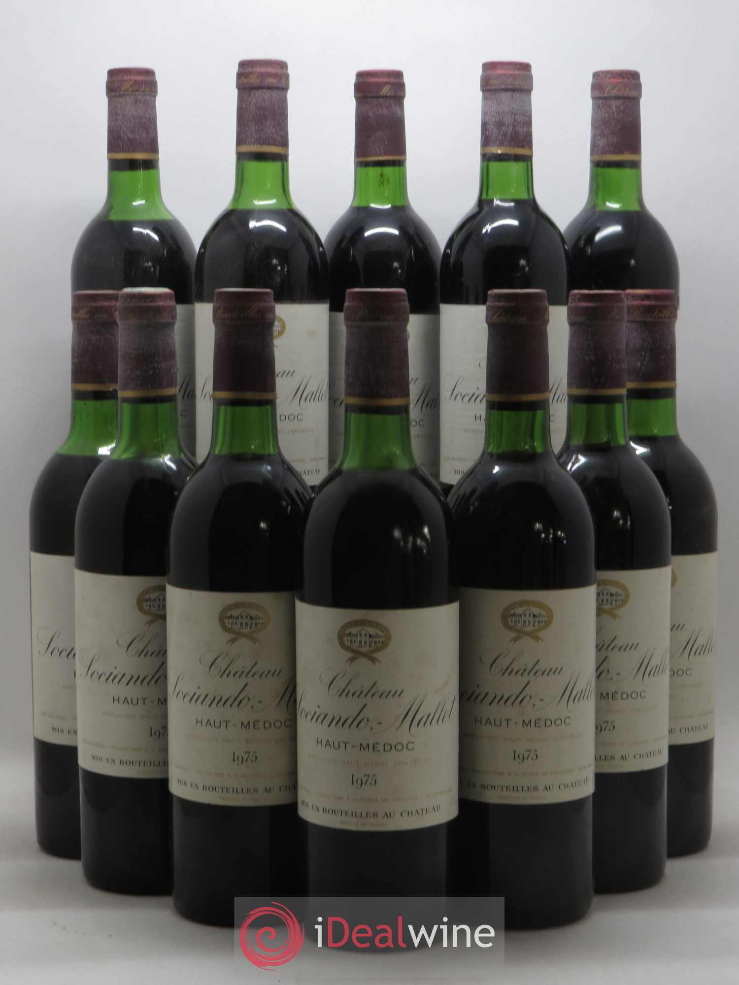 Château Sociando Mallet 1975 - Lot de 12 bouteilles - 0