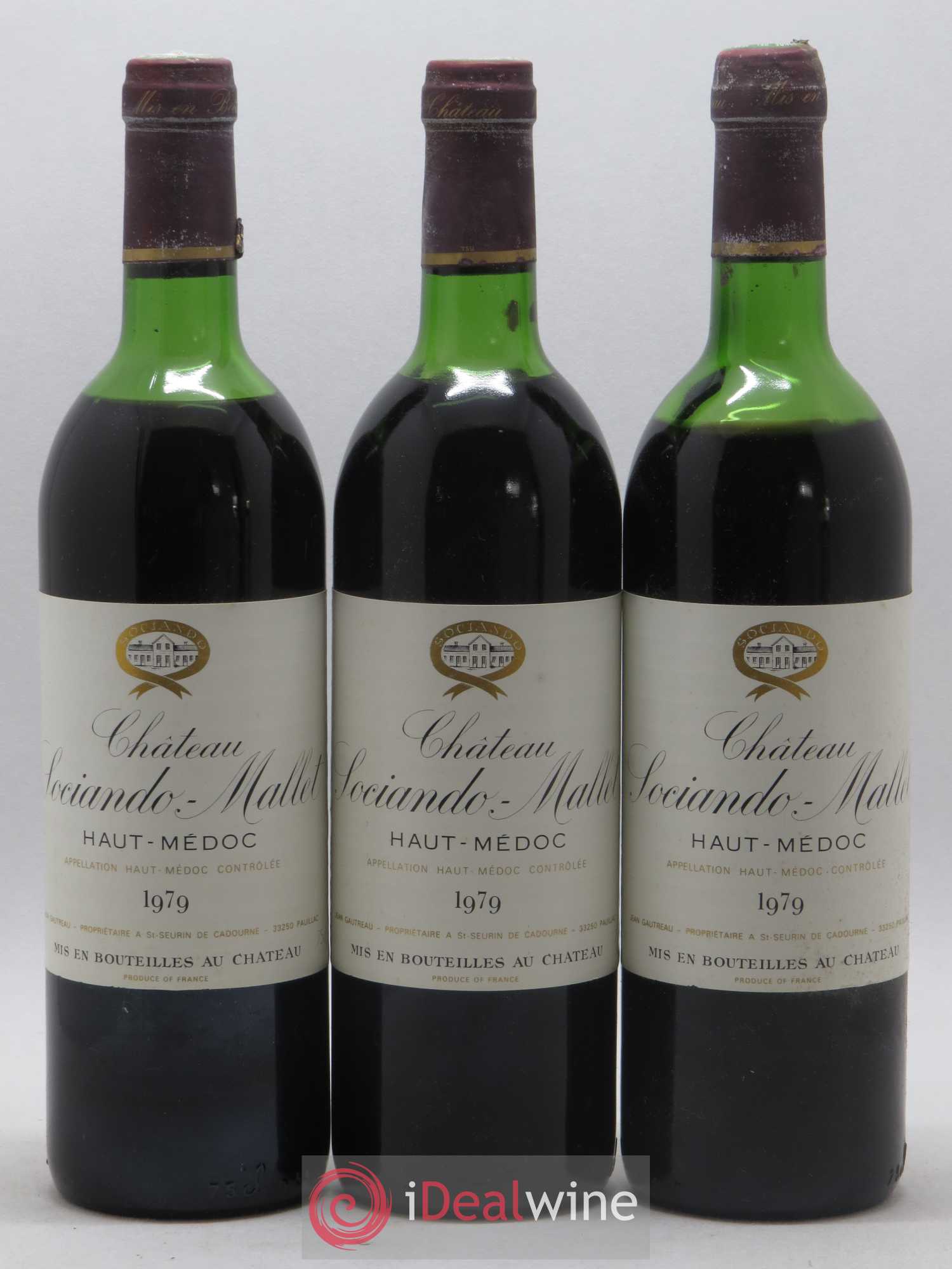 Château Sociando Mallet 1979 - Lot de 12 bouteilles - 1