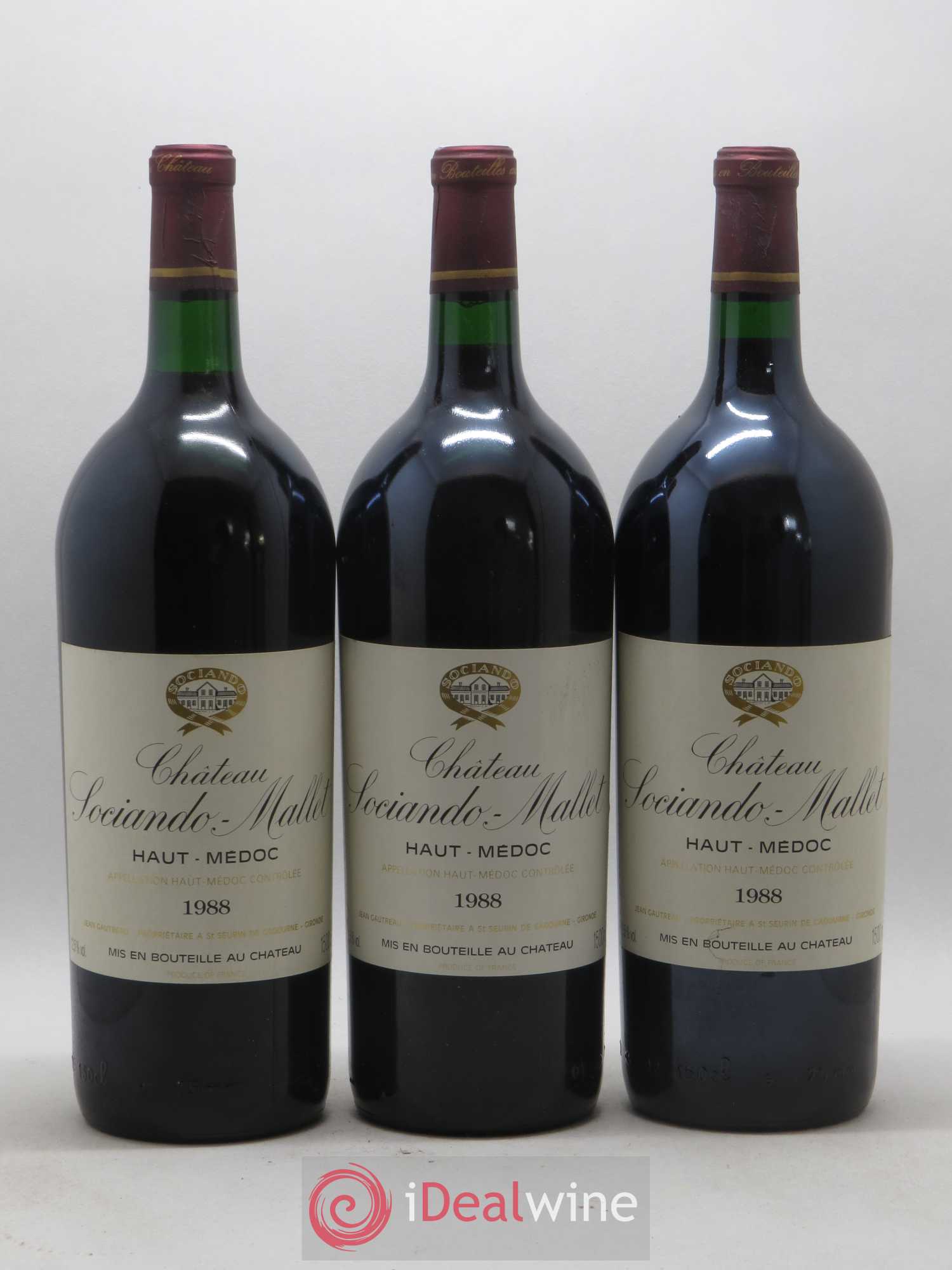 Château Sociando Mallet 1988 - Lot de 6 magnums - 2