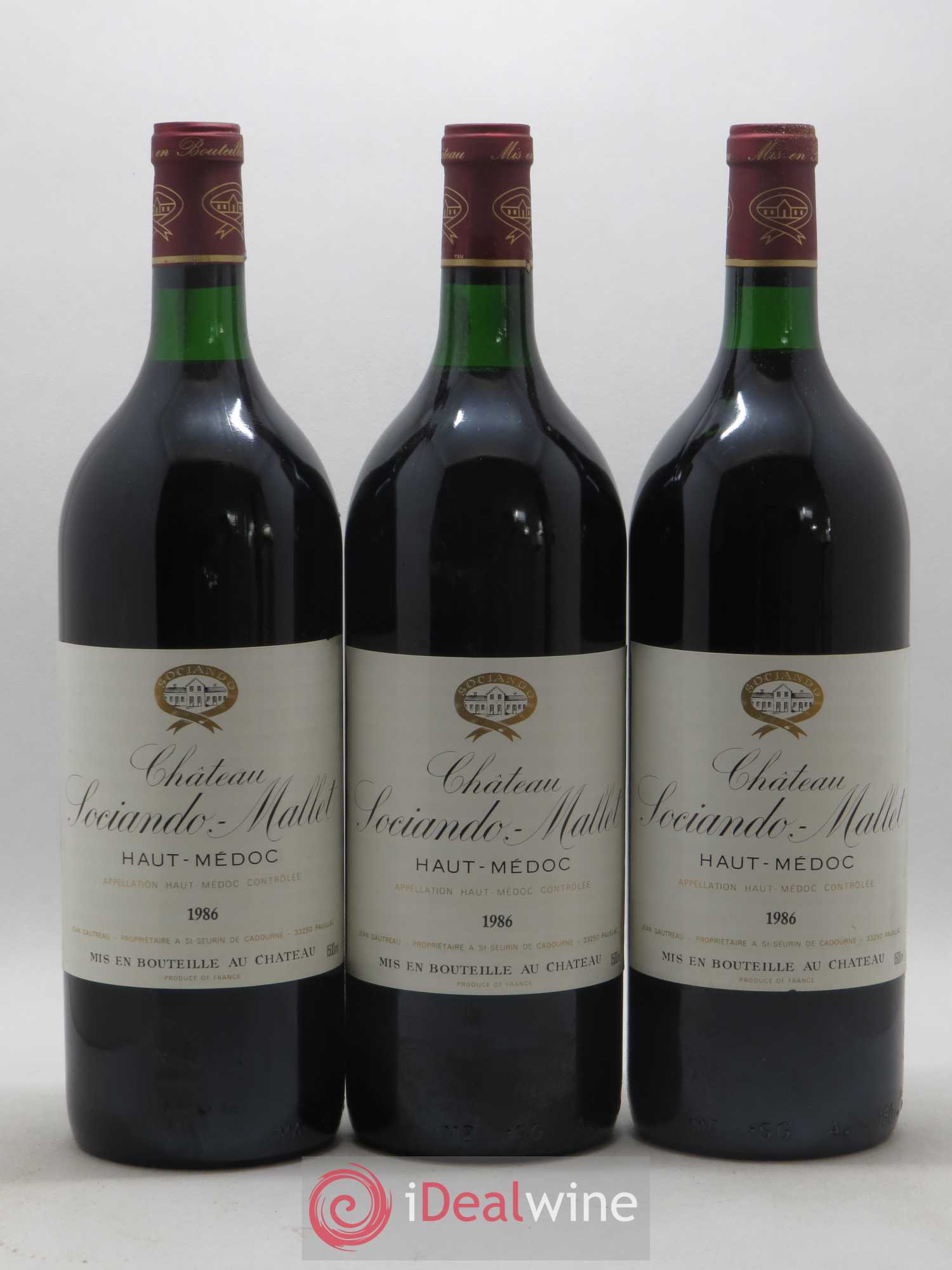 Château Sociando Mallet 1986 - Lot de 6 magnums - 2