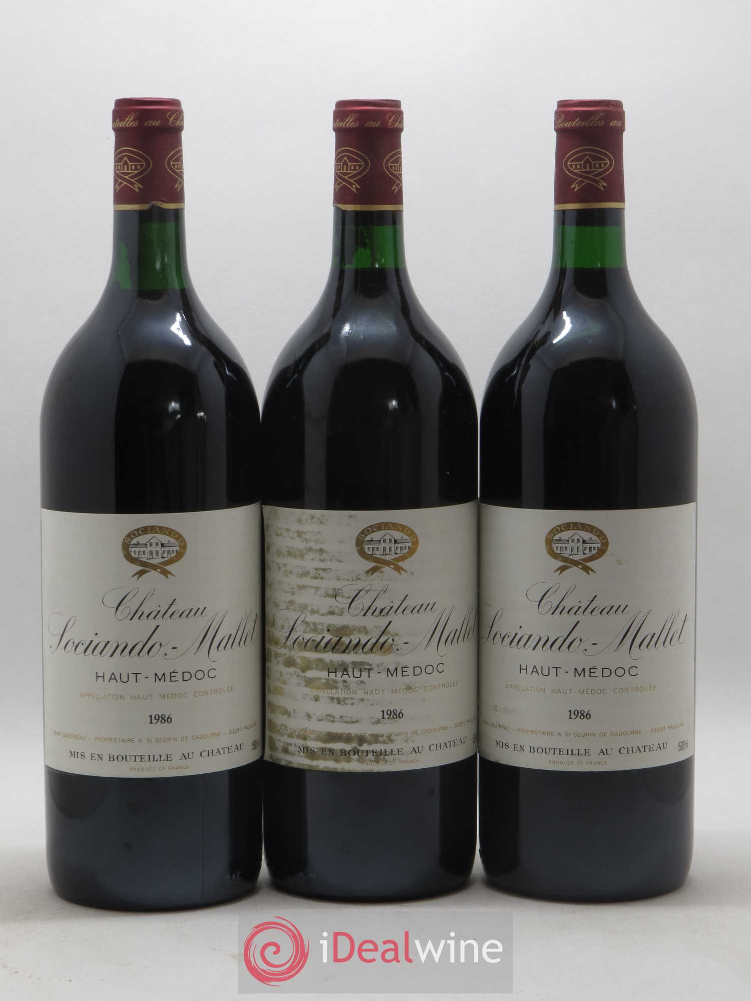 Château Sociando Mallet 1986 - Lot de 6 magnums - 2