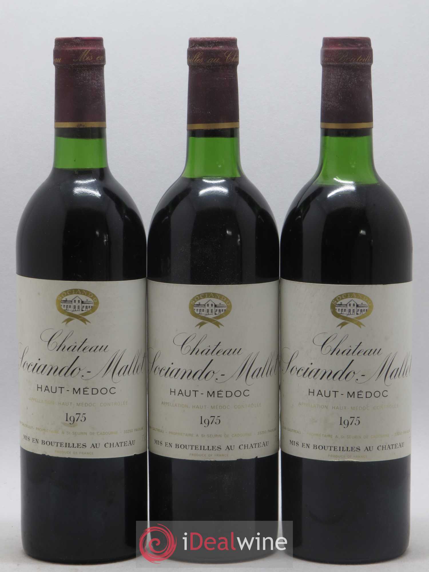 Château Sociando Mallet 1975 - Lot de 12 bouteilles - 1