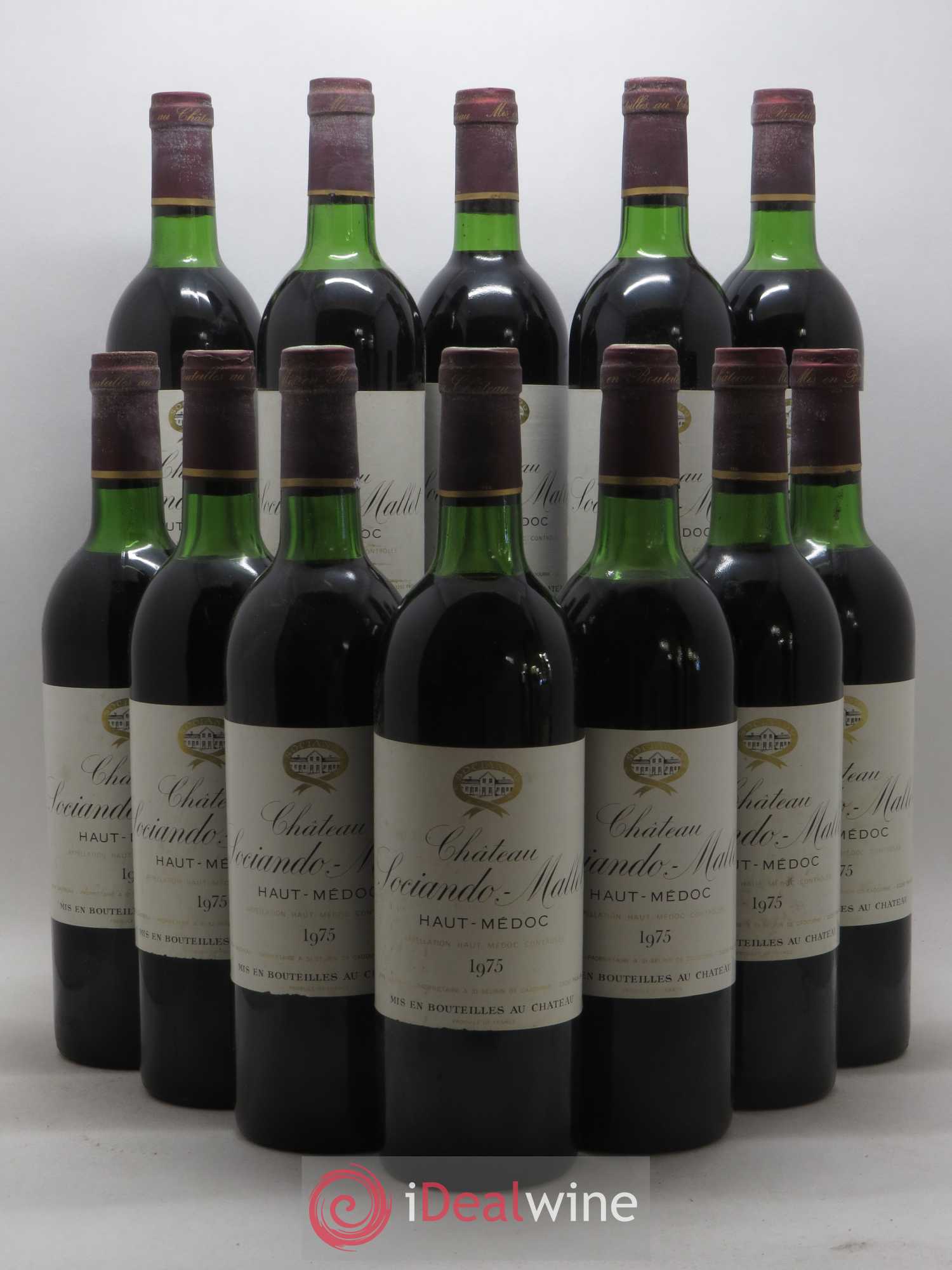 Château Sociando Mallet 1975 - Lot de 12 bouteilles - 0