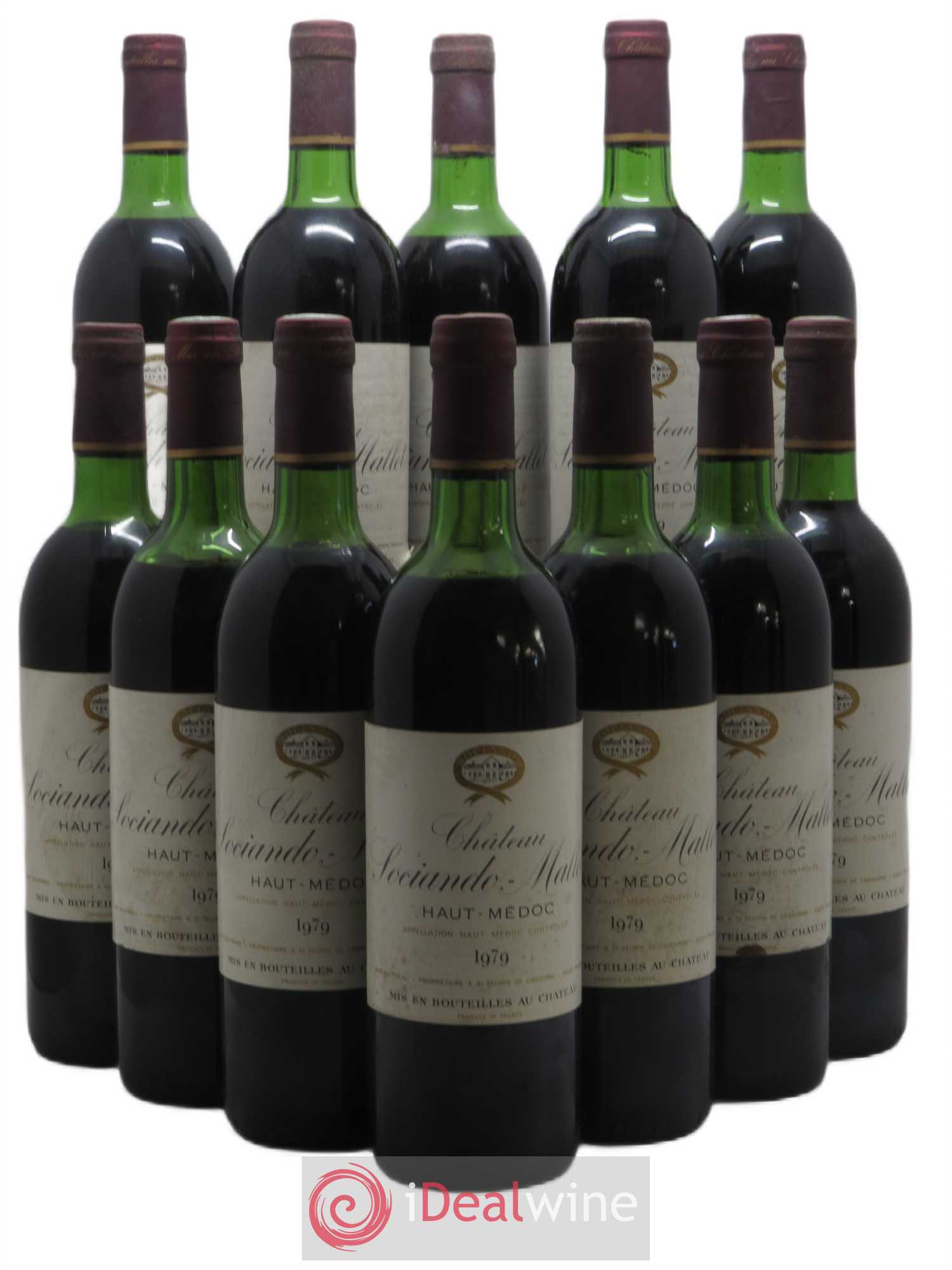 Château Sociando Mallet 1979 - Lot de 12 bouteilles - 0