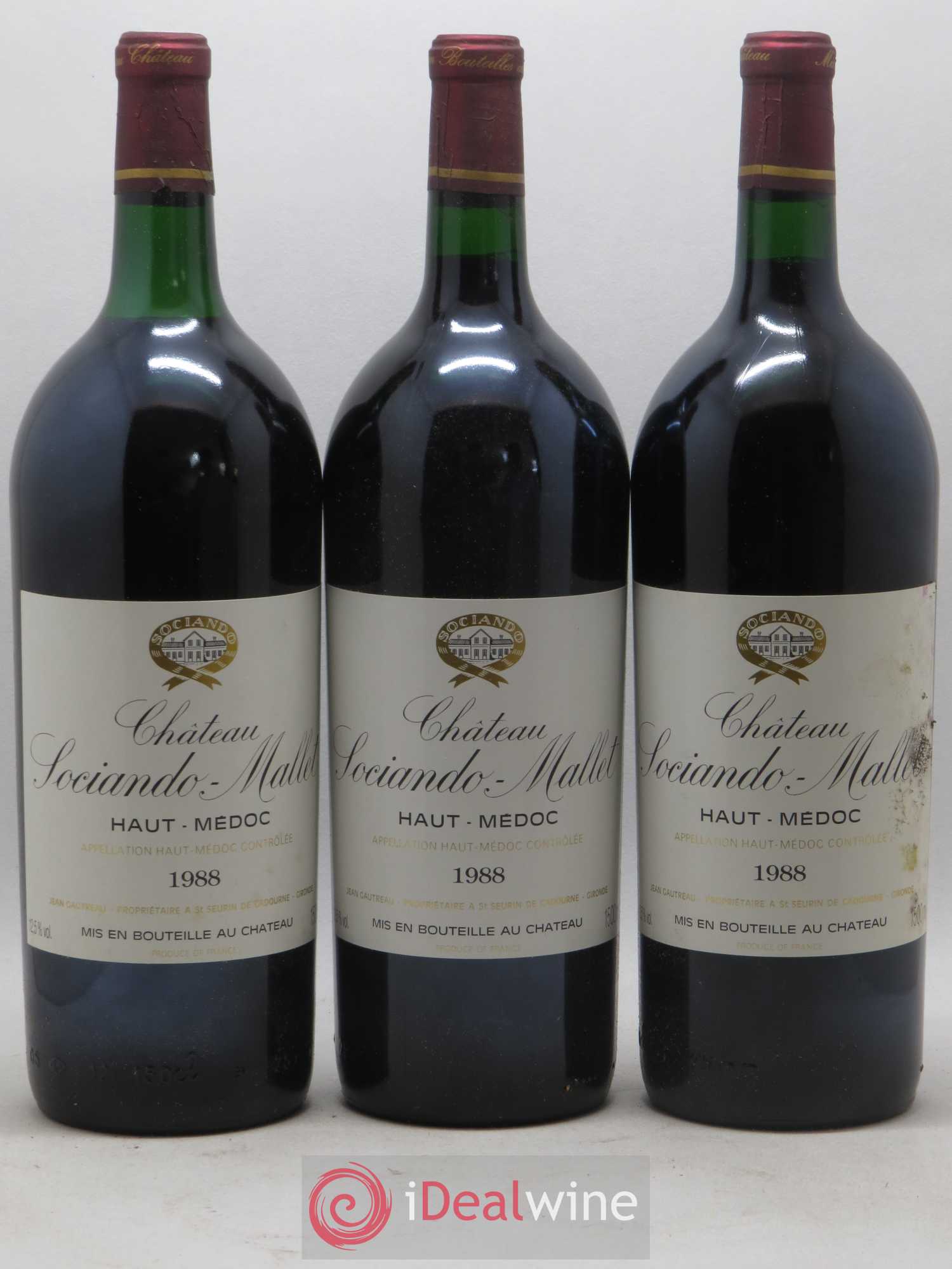 Château Sociando Mallet 1988 - Lot de 6 magnums - 2