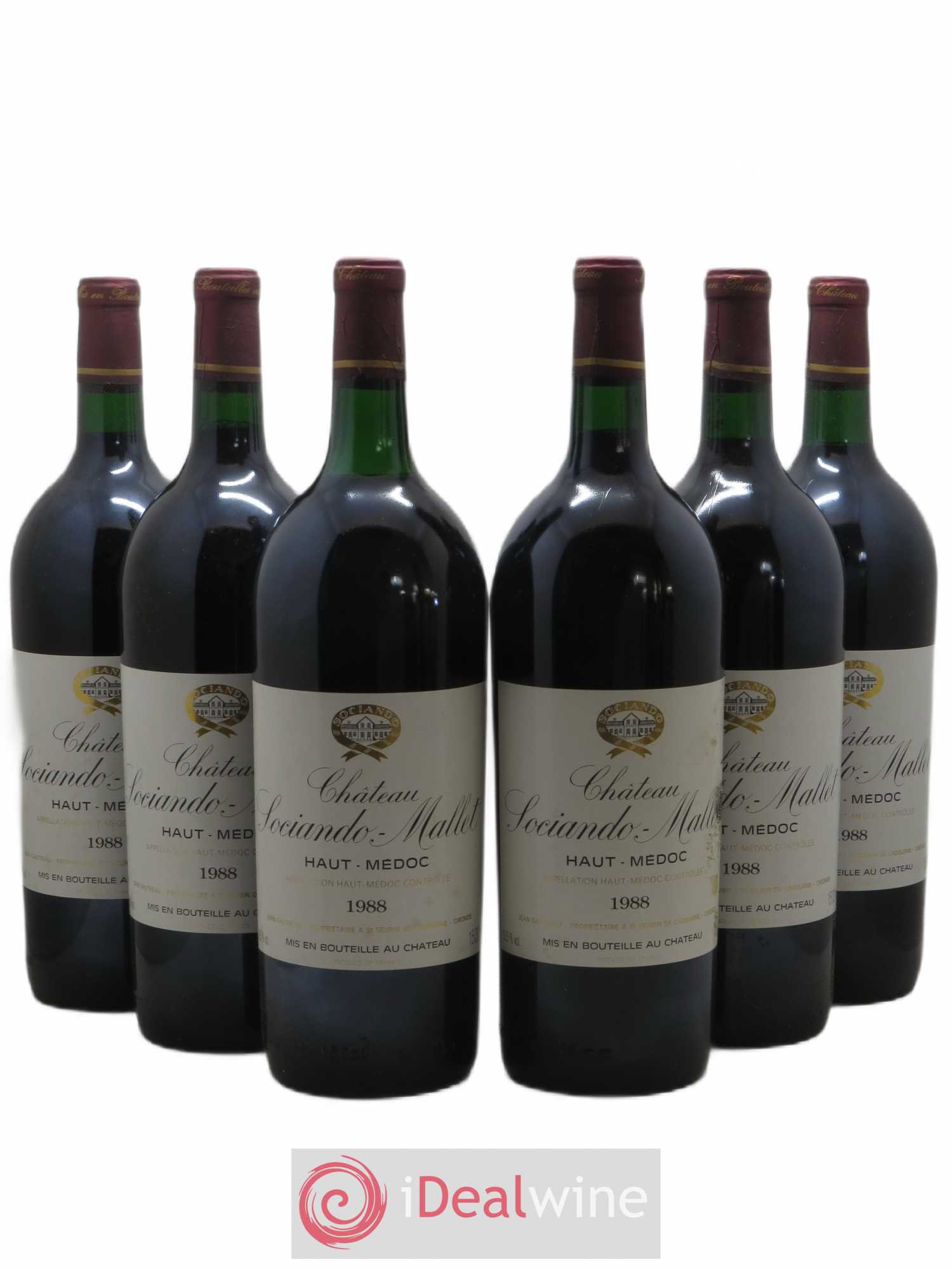 Château Sociando Mallet 1988 - Lot de 6 magnums - 0