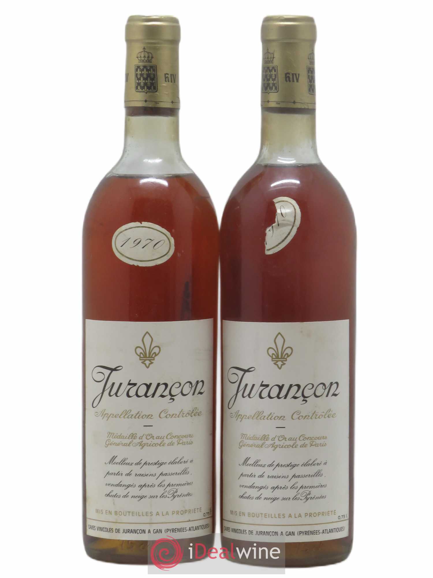 Jurançon Prestige Séléction de grains nobles Caves Gan 1970 - Lotto di 2 bottiglie - 0