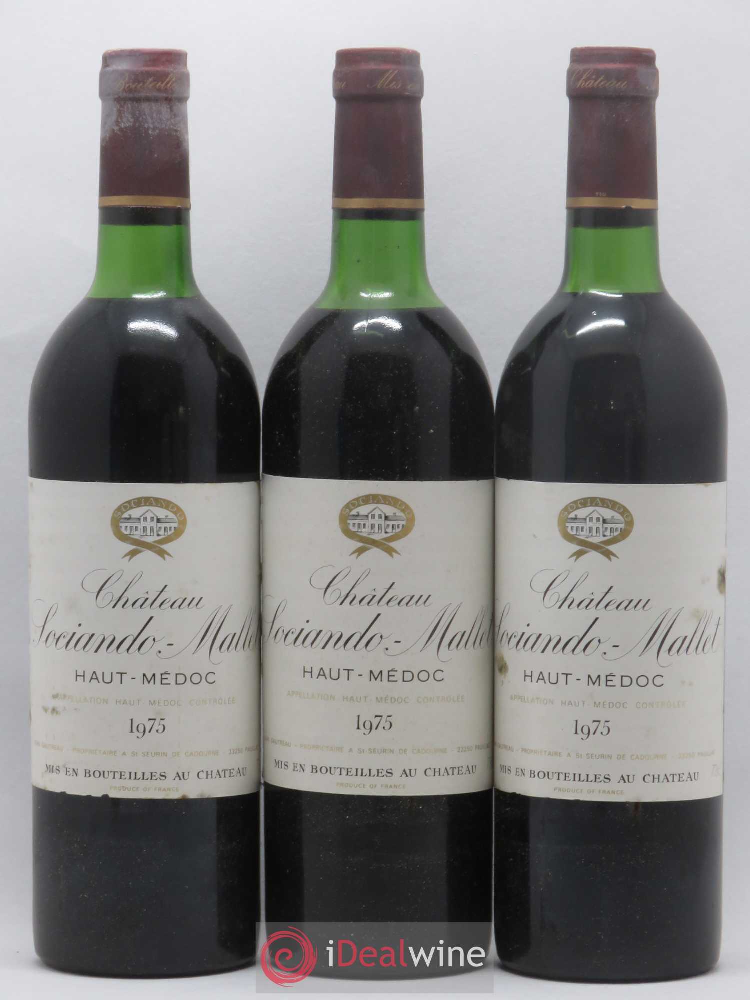 Château Sociando Mallet 1975 - Lot de 6 bouteilles - 1
