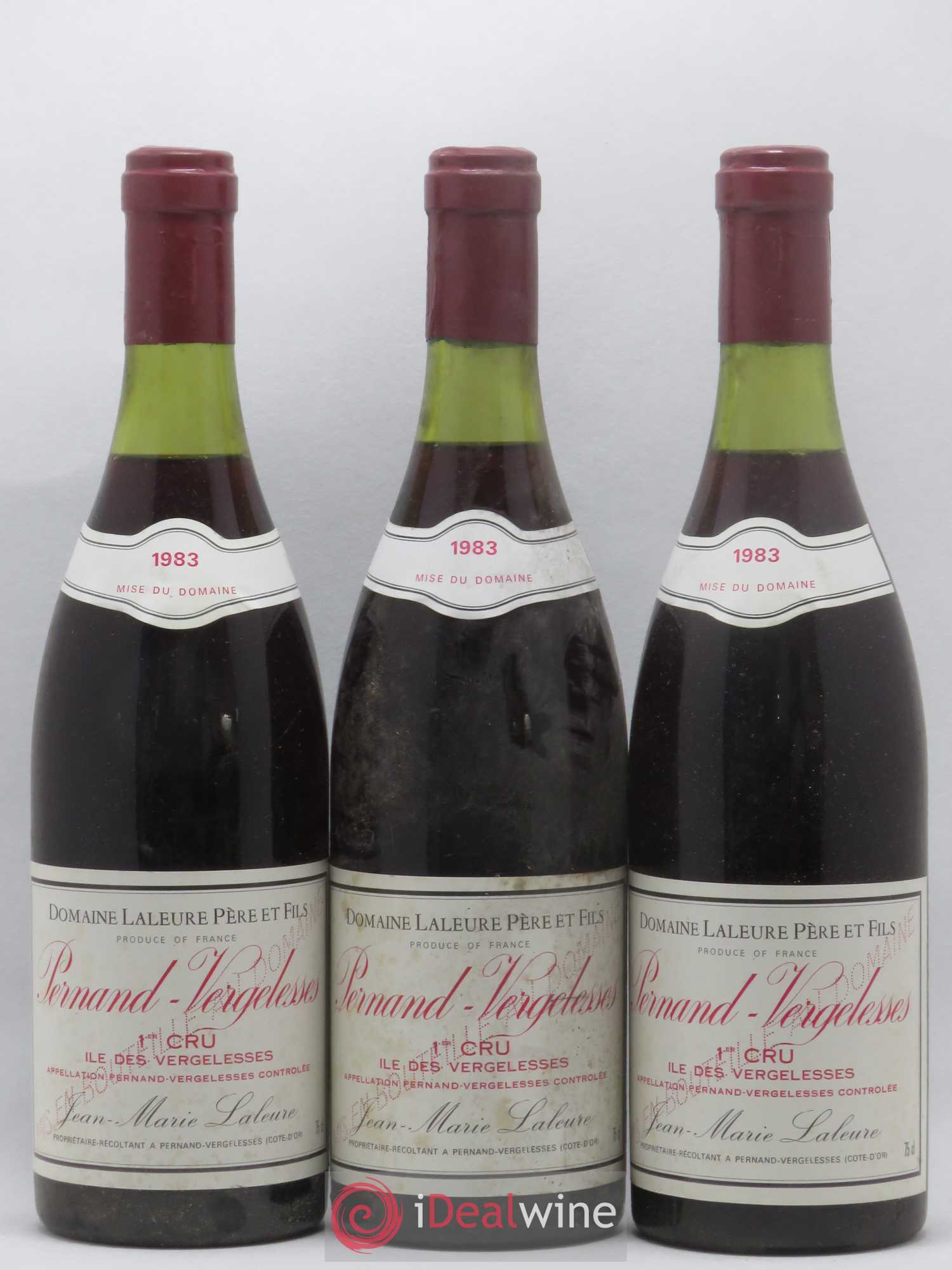 Pernand-Vergelesses 1er Cru Ile des Vergelesses Laleure Piot 1983 - Posten von 3 Flaschen - 0
