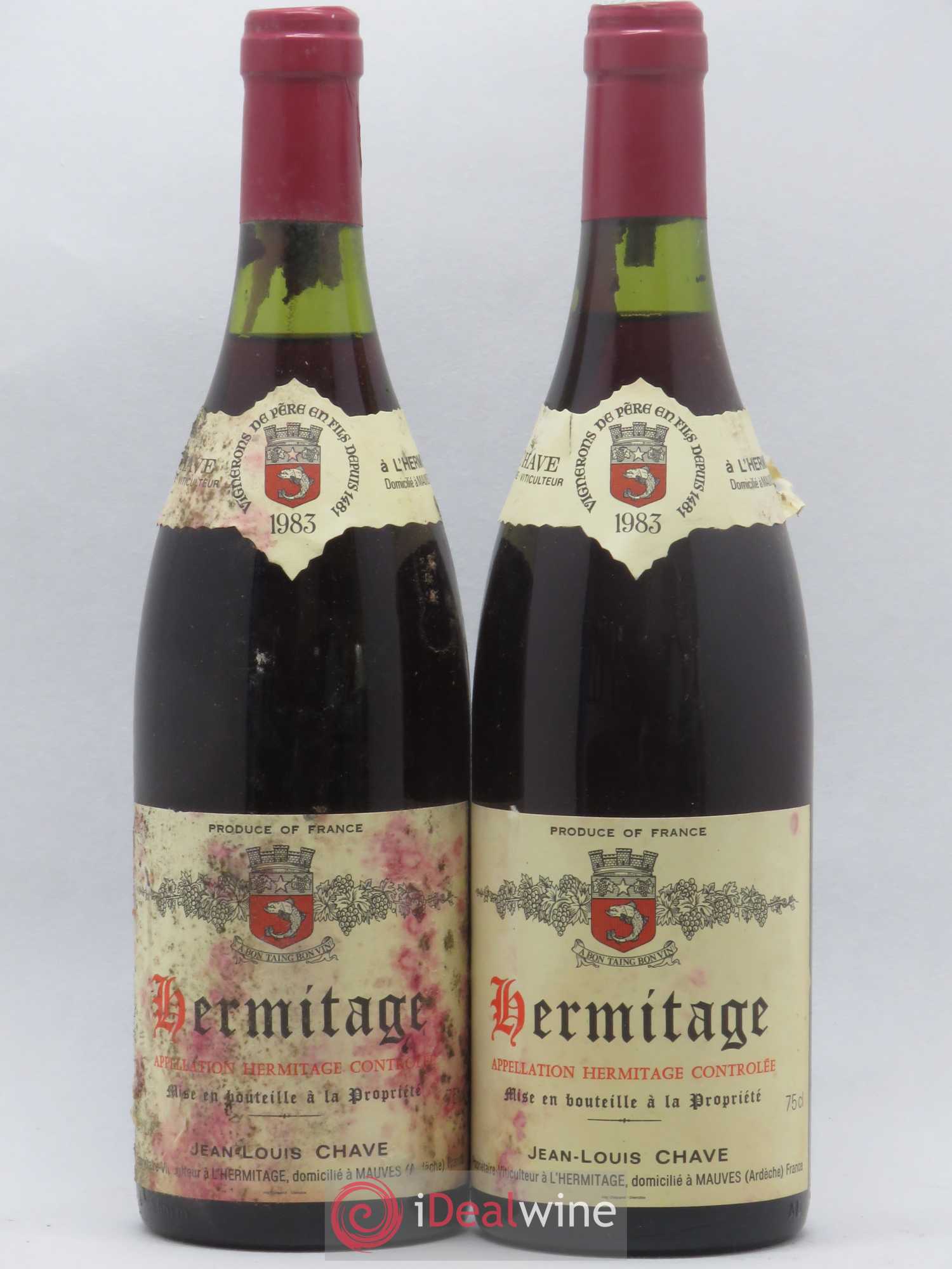 Hermitage Jean-Louis Chave 1983 - Lot de 2 bouteilles - 0