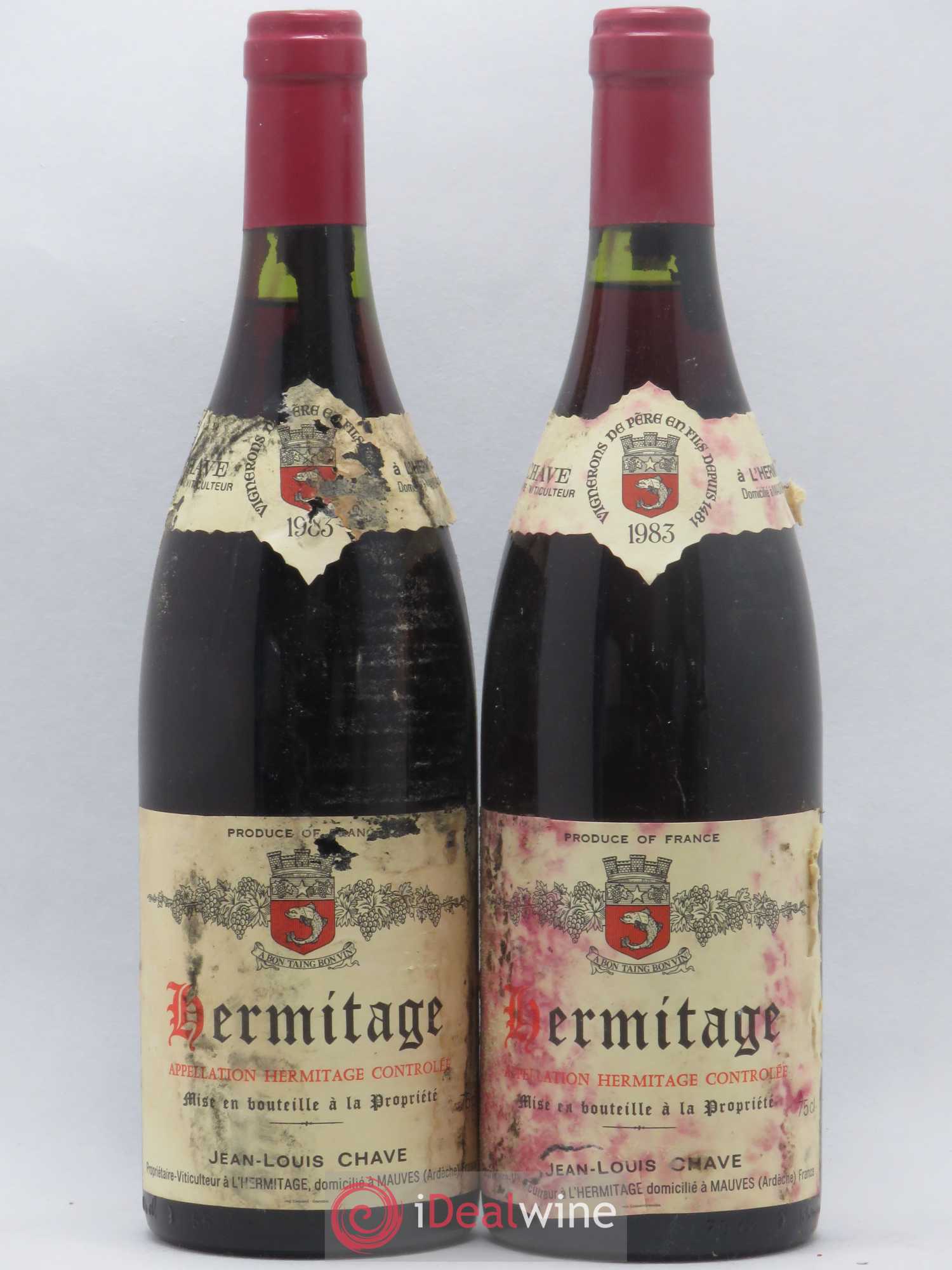 Hermitage Jean-Louis Chave 1983 - Lot de 2 bouteilles - 0