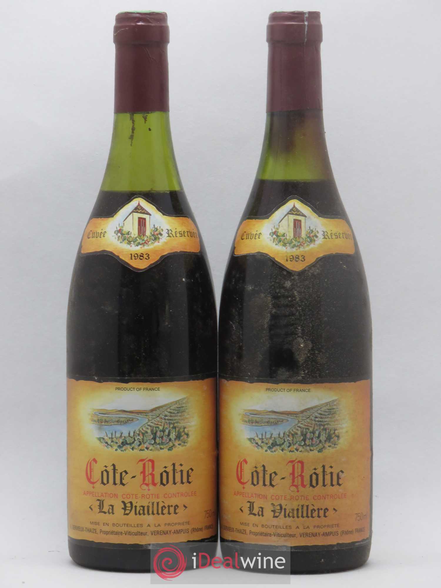 Côte-Rôtie La Viaillere Dervieux Thaize Cuvée Réservée 1983 - Lot de 2 bouteilles - 0