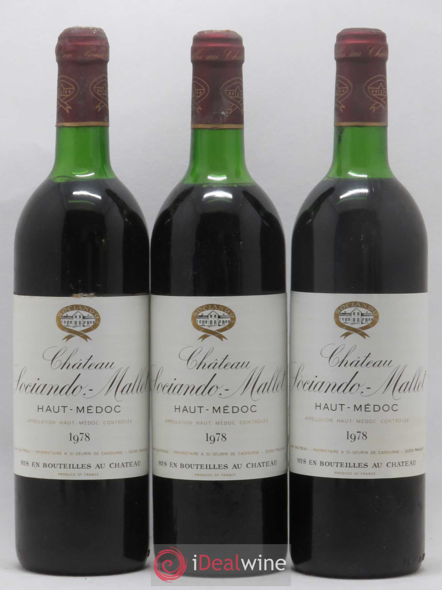 Château Sociando Mallet 1978 - Lot de 12 bouteilles - 1