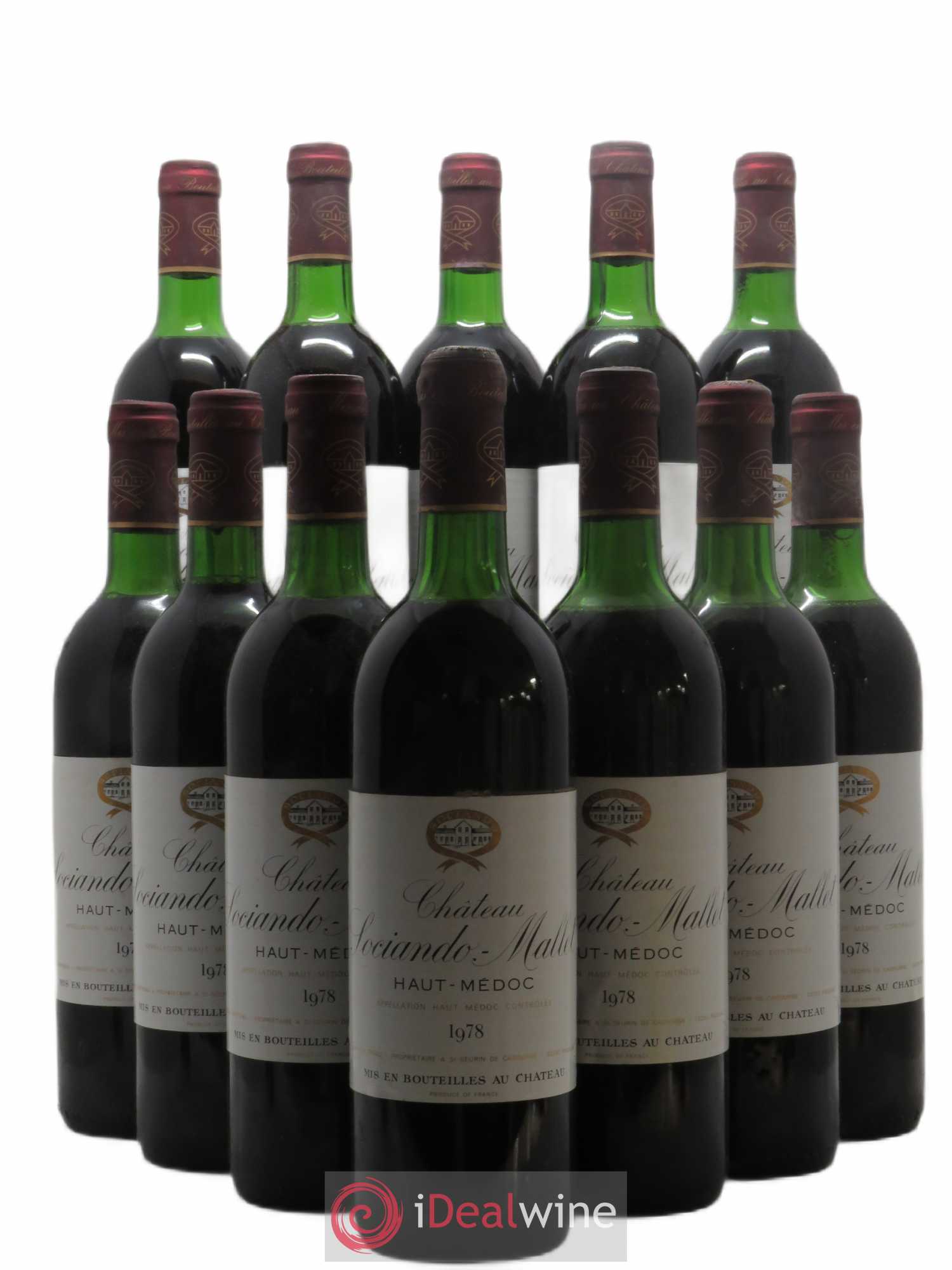 Château Sociando Mallet 1978 - Lot de 12 bouteilles - 0