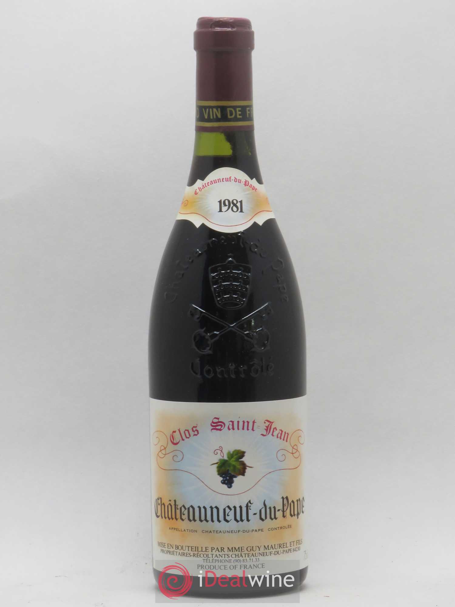 Châteauneuf-du-Pape Clos Saint-Jean Pascal et Vincent Maurel 1981 - Lot de 1 bouteille - 0