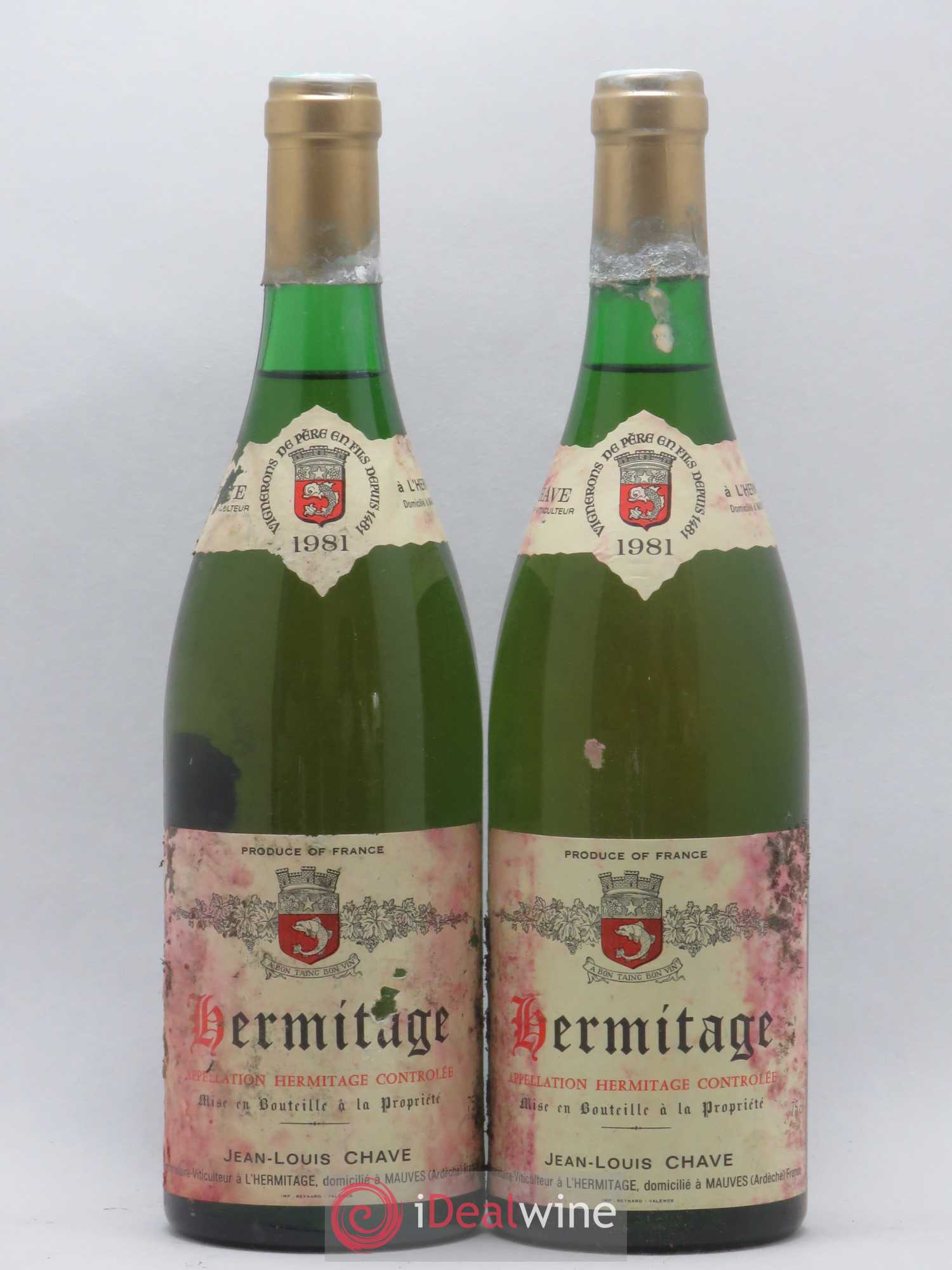 Hermitage Jean-Louis Chave 1981 - Lot de 2 bouteilles - 0