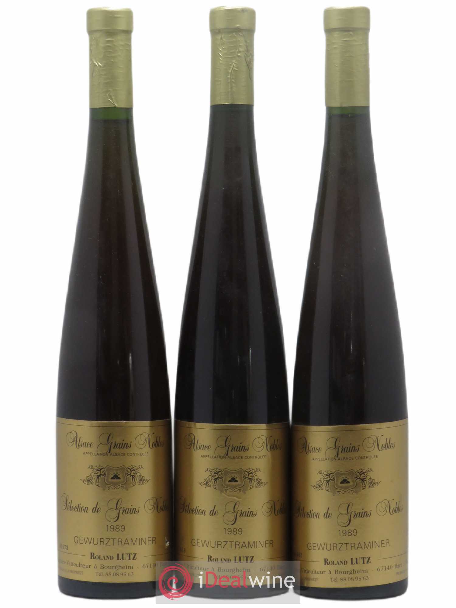 Gewurztraminer Sélection de Grains Nobles Roland Lutz 1989 - Lot de 3 bouteilles - 0