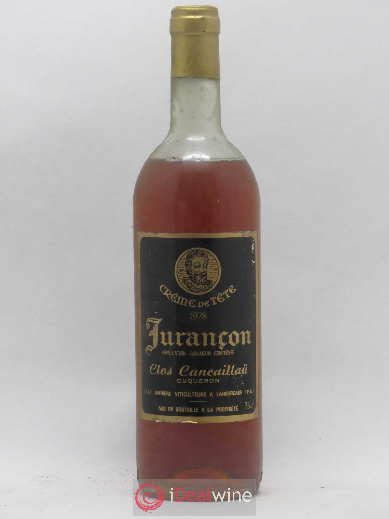 Jurançon Clos Cancaillau Crème de Tete (sans prix de réserve) 1978 - Posten von 1 Flasche - 0