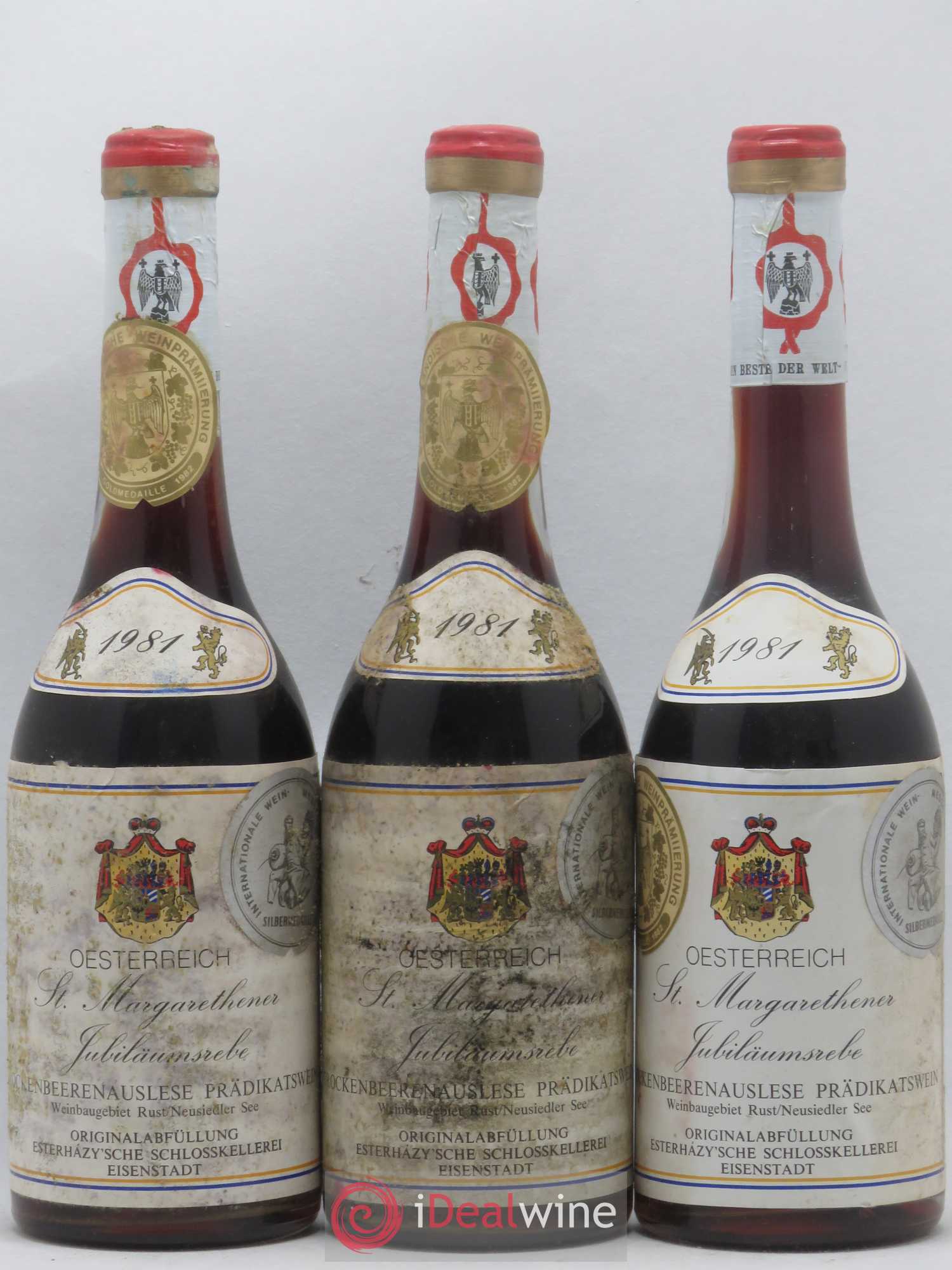 Autriche St. Magarethener Jubiläumsrebe Trockenbeerenauslese Prädikatswein 50 Cl 1981 - Lotto di 3 bottiglie - 0
