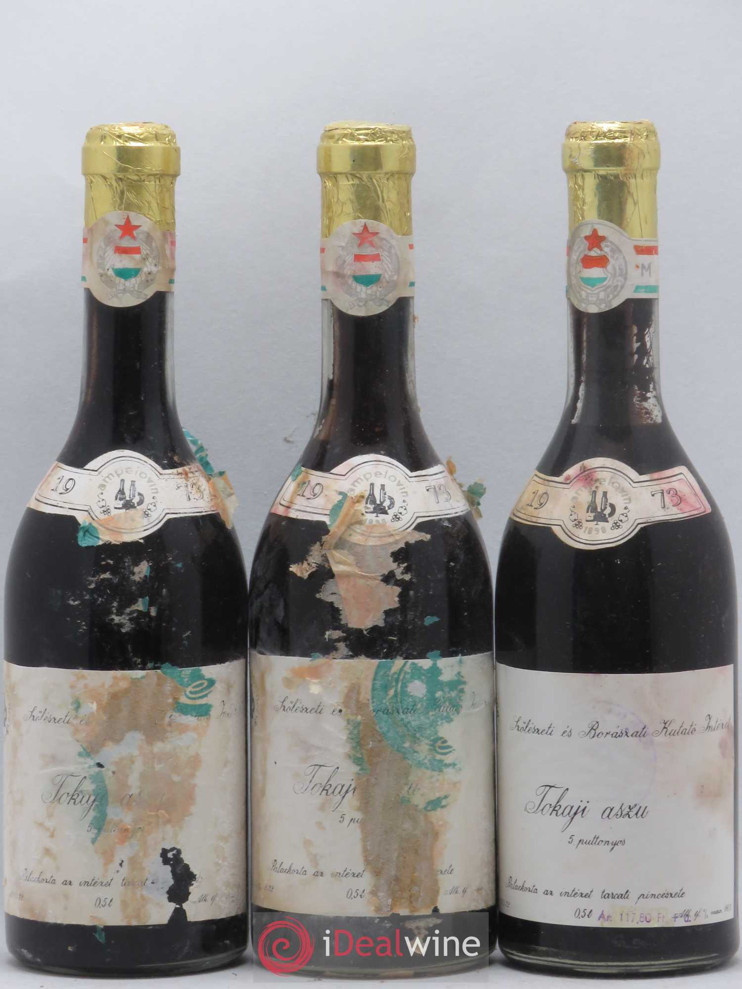 Tokaji Aszu 5 Puttonyos Kutato Intezet 50 Cl 1973 - Lotto di 3 bottiglie - 0