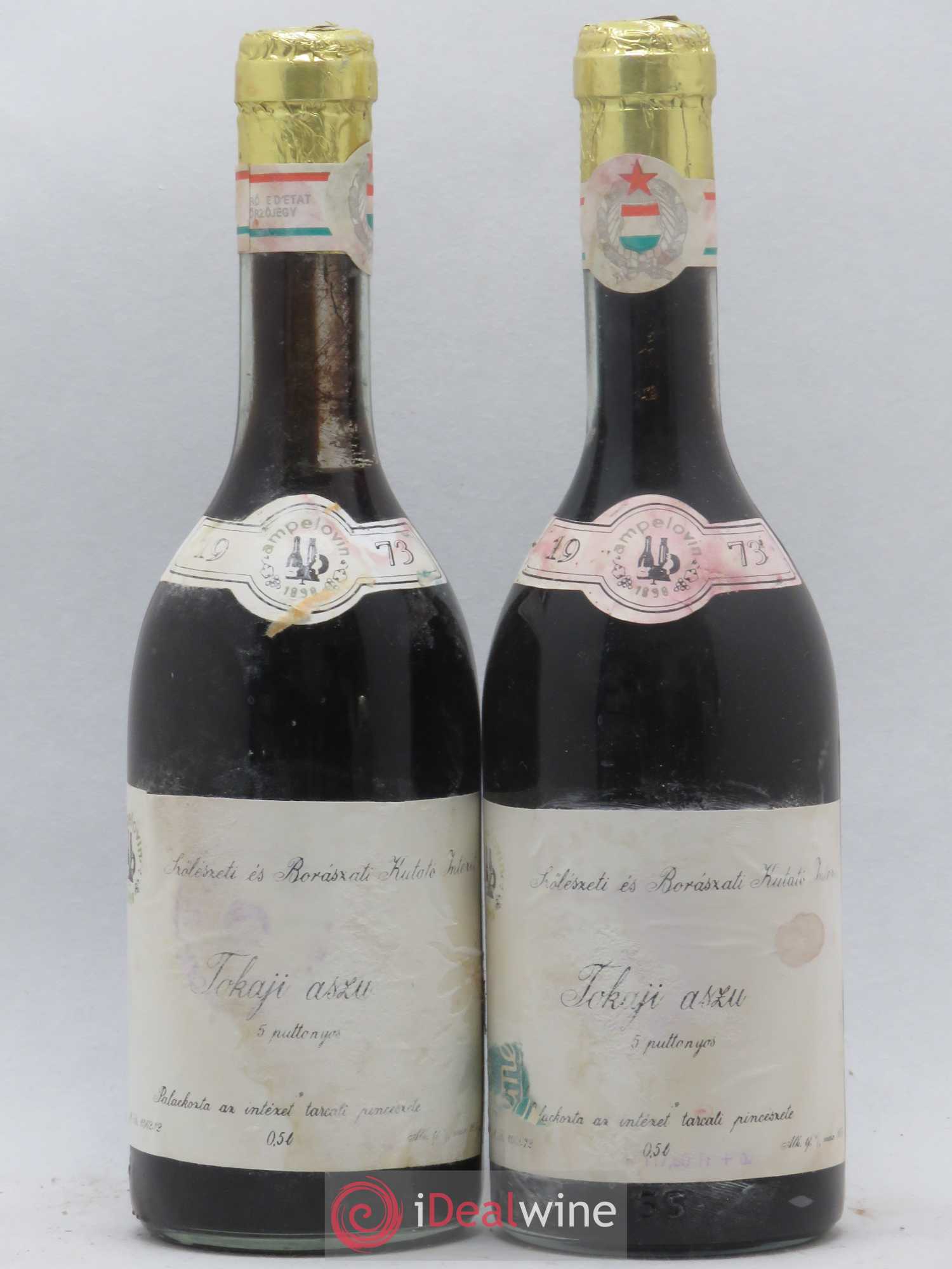 Tokaji Aszu 5 Puttonyos Kutato Intezet 50 Cl 1973 - Lotto di 2 bottiglie - 0