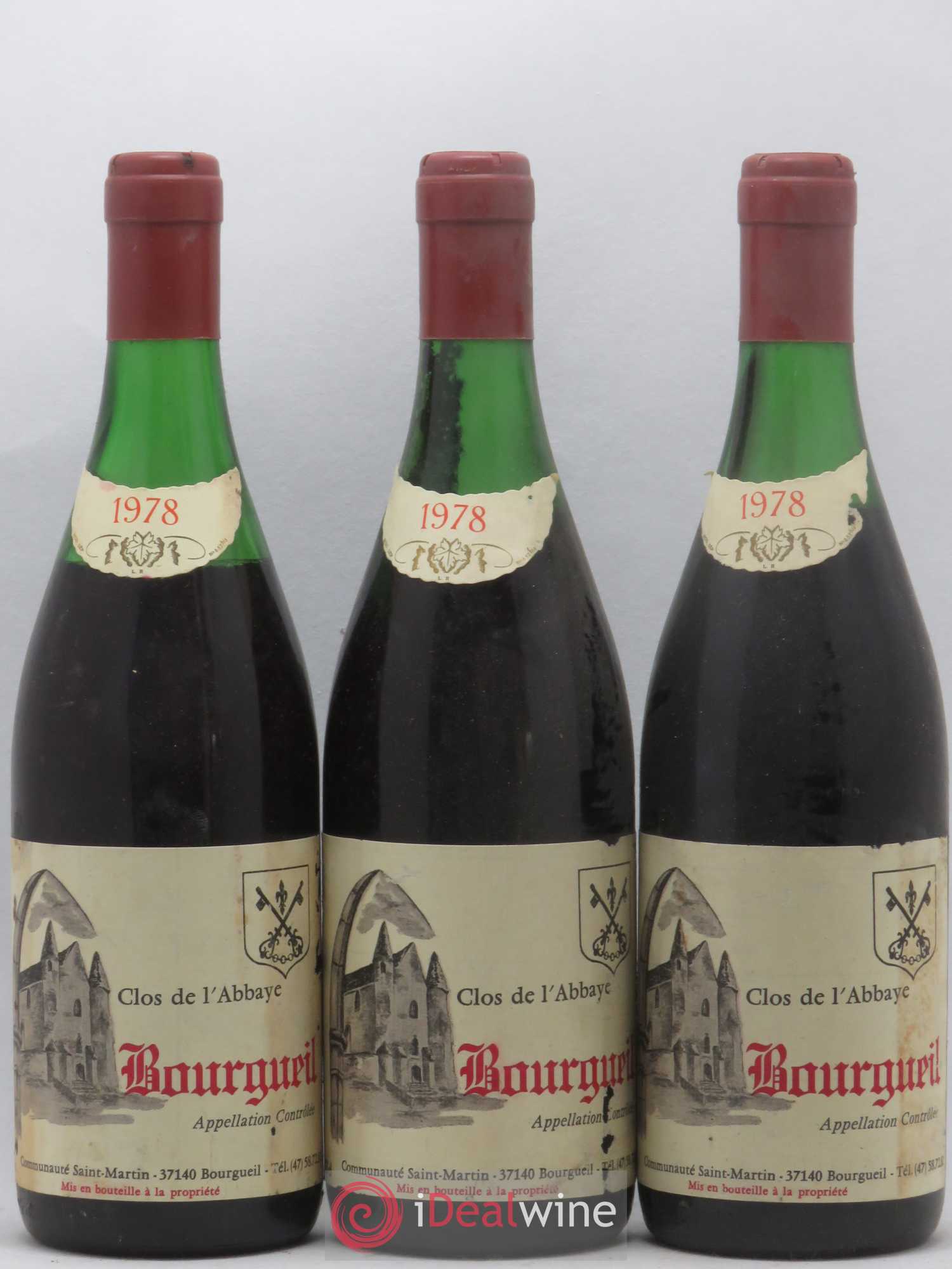Bourgueil Clos de L'Abbaye 1978 - Posten von 6 Flaschen - 2