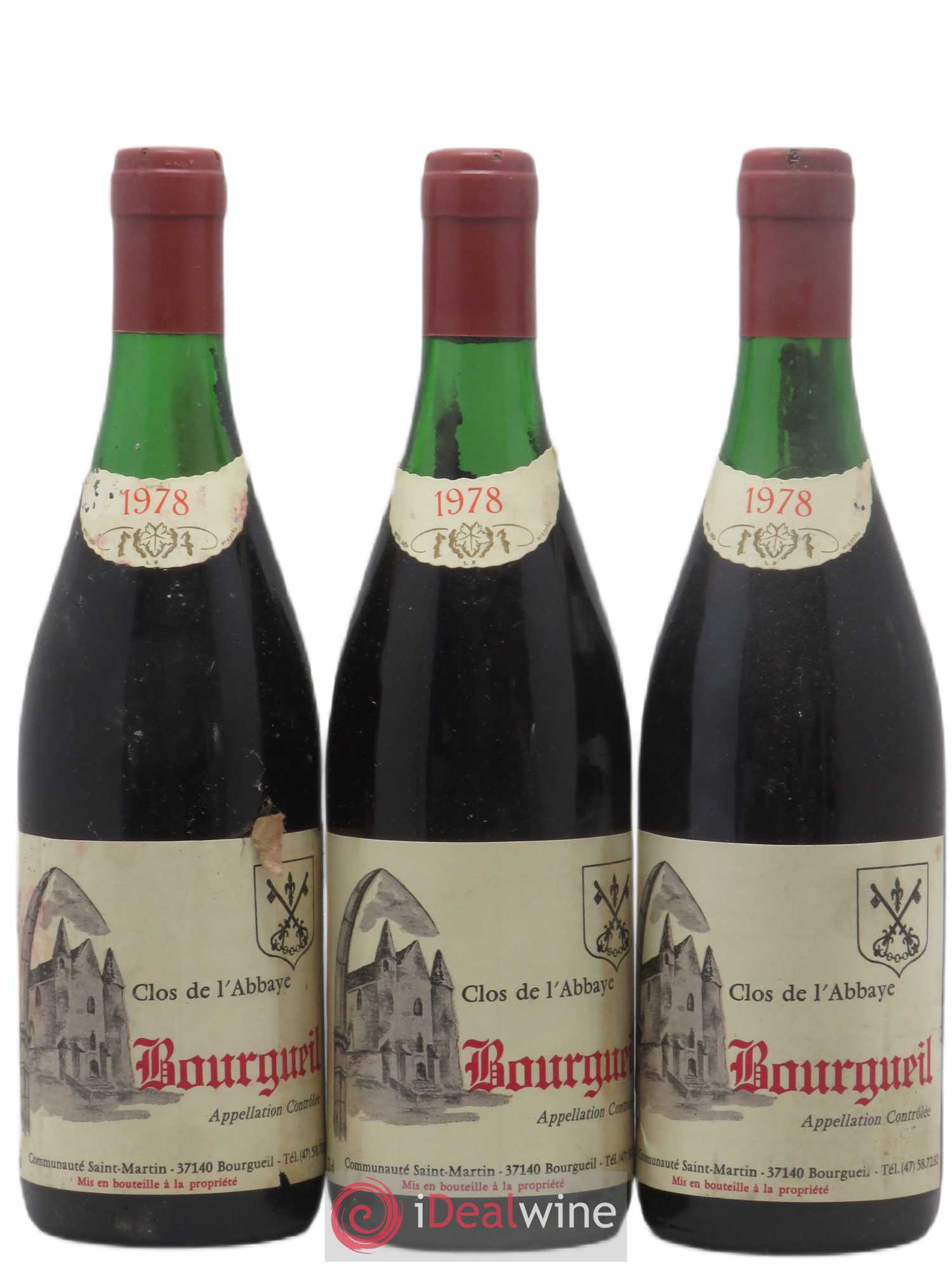 Bourgueil Clos de L'Abbaye 1978 - Posten von 3 Flaschen - 0