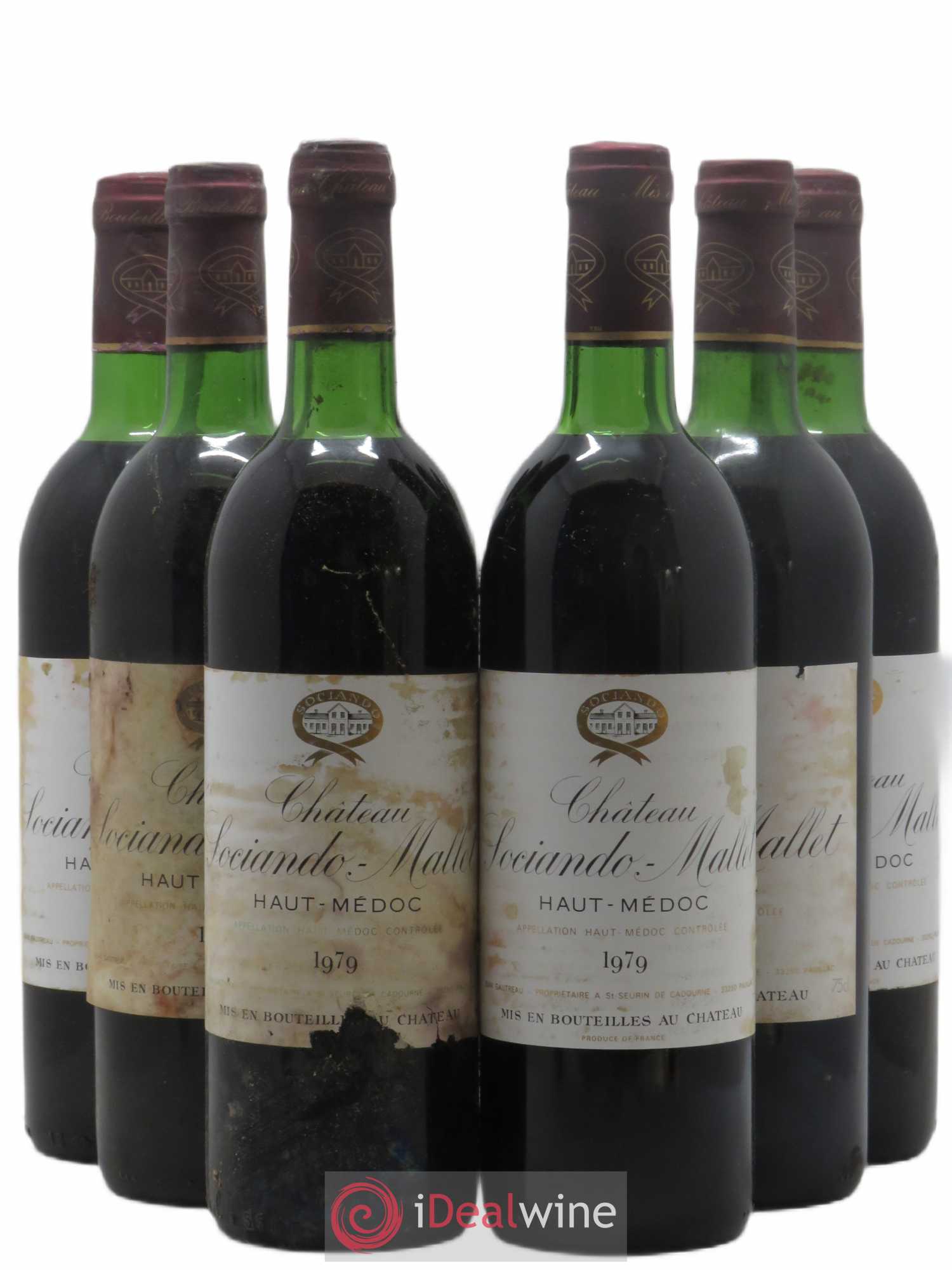 Château Sociando Mallet 1979 - Lot de 6 bouteilles - 0