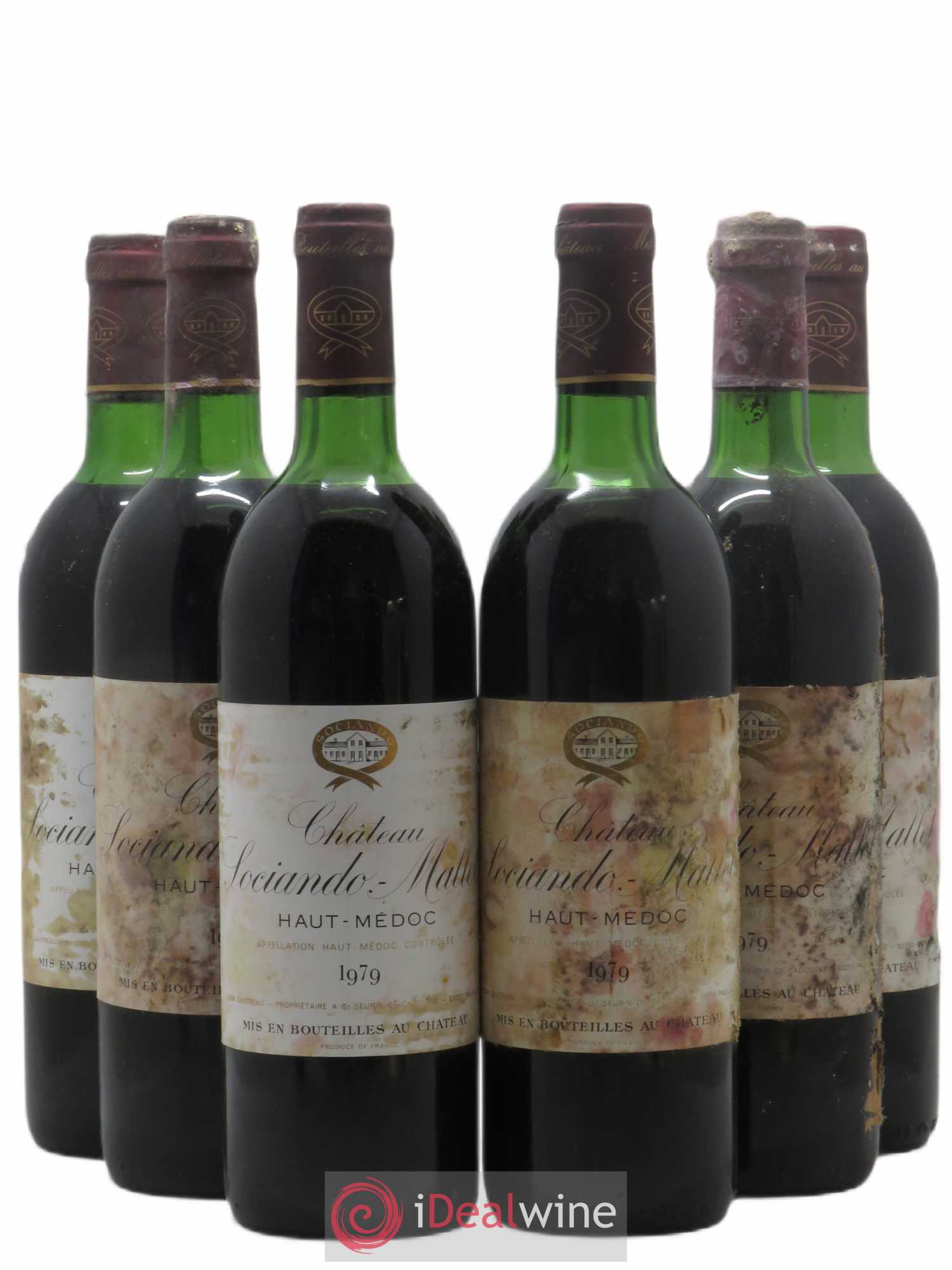 Château Sociando Mallet (sans prix de réserve) 1979 - Lot de 6 bouteilles - 0
