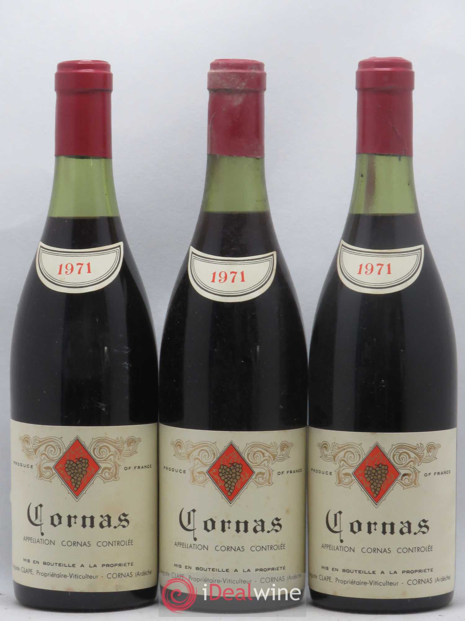 Cornas Auguste Clape 1971 - Lot de 3 bouteilles - 0