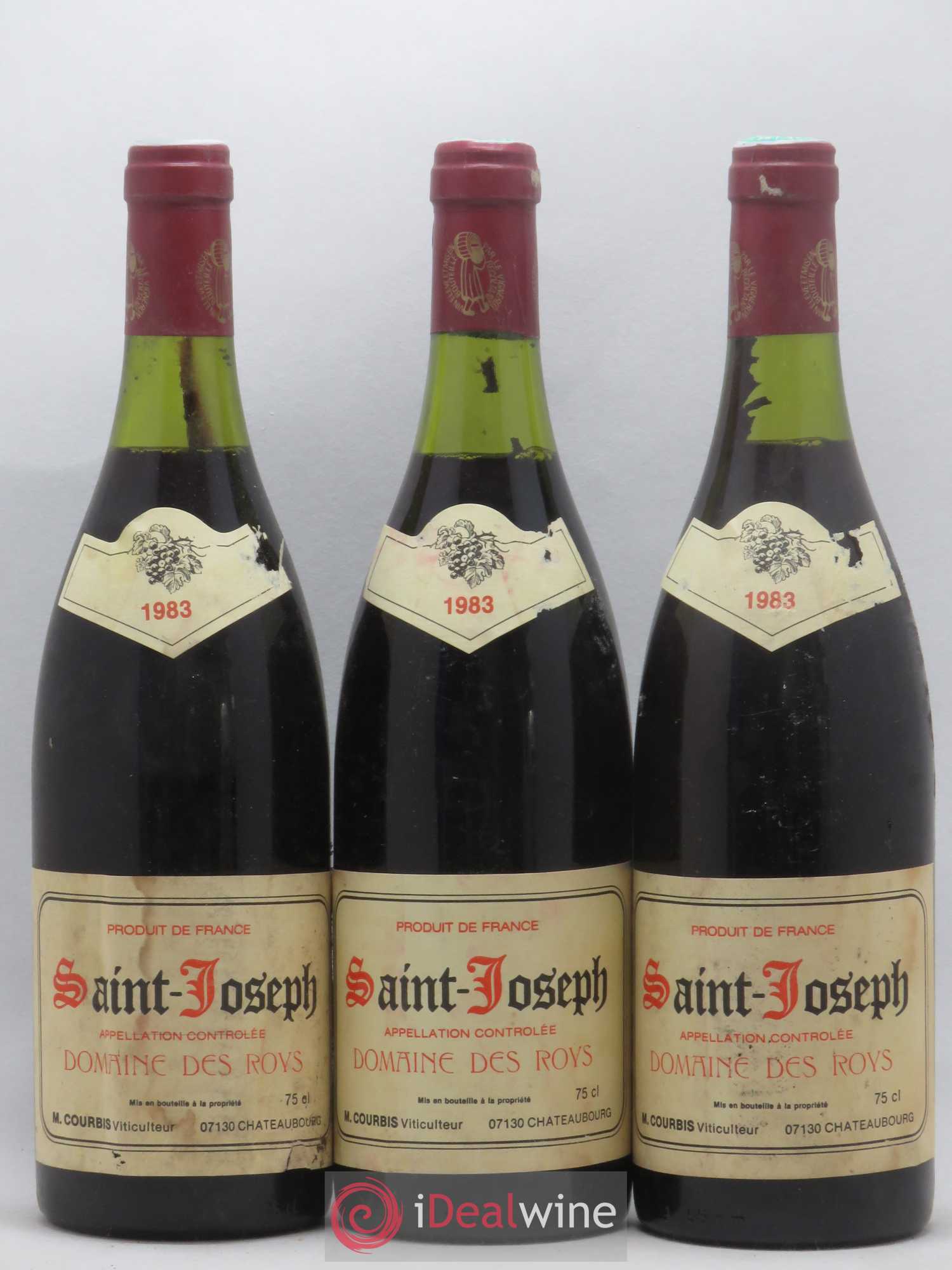 Saint-Joseph Domaine des Roys - M.Courbis 1983 - Posten von 3 Flaschen - 0