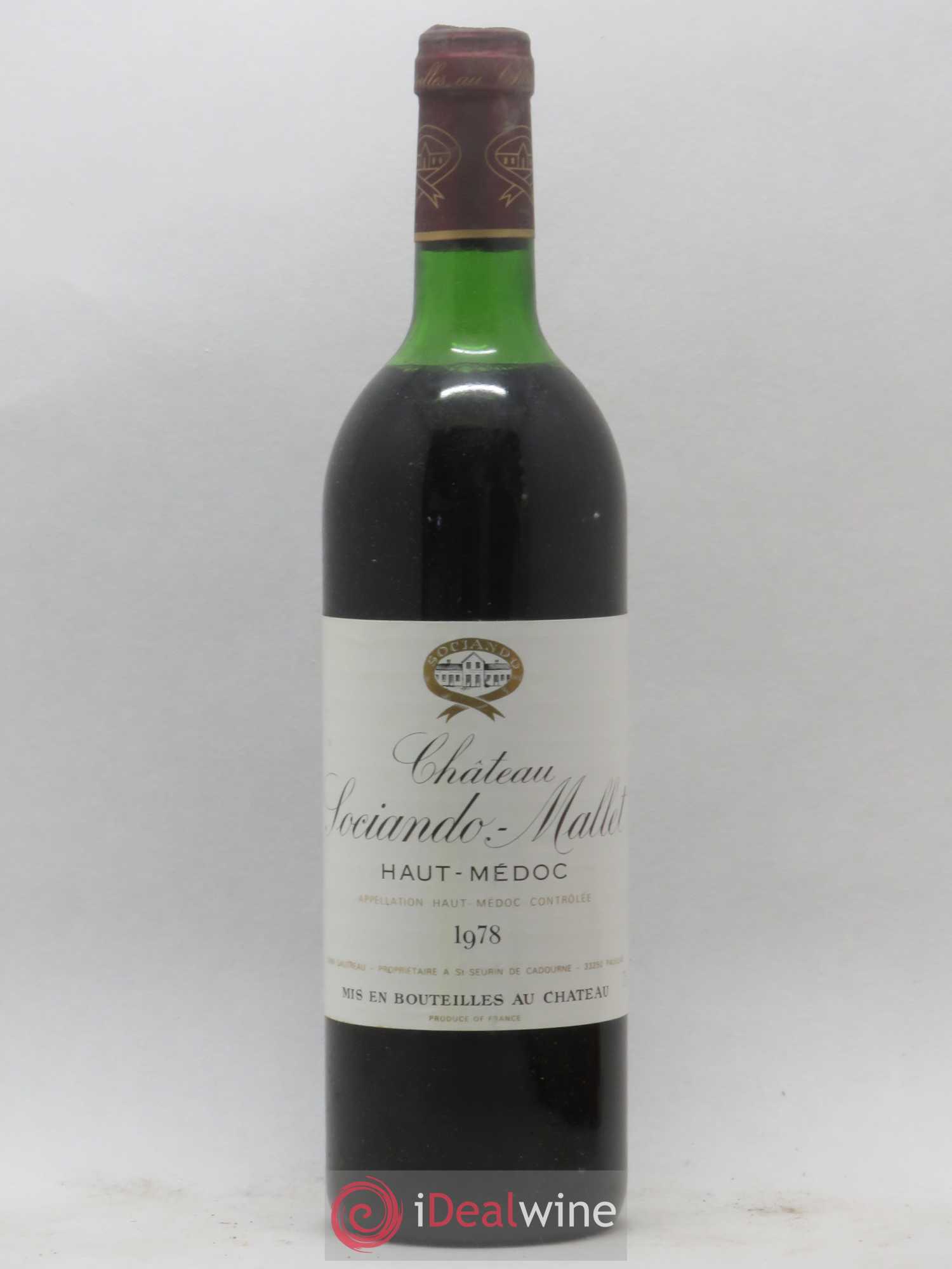 Château Sociando Mallet 1978 - Lot de 1 bouteille - 0