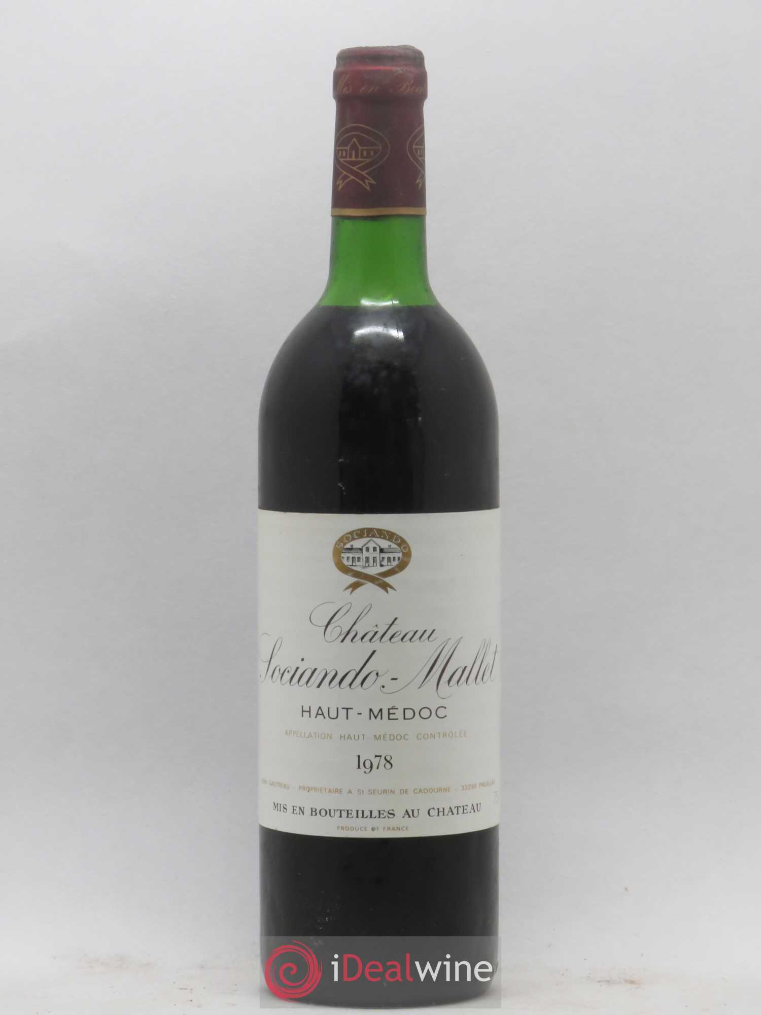Château Sociando Mallet 1978 - Lot de 1 bouteille - 0