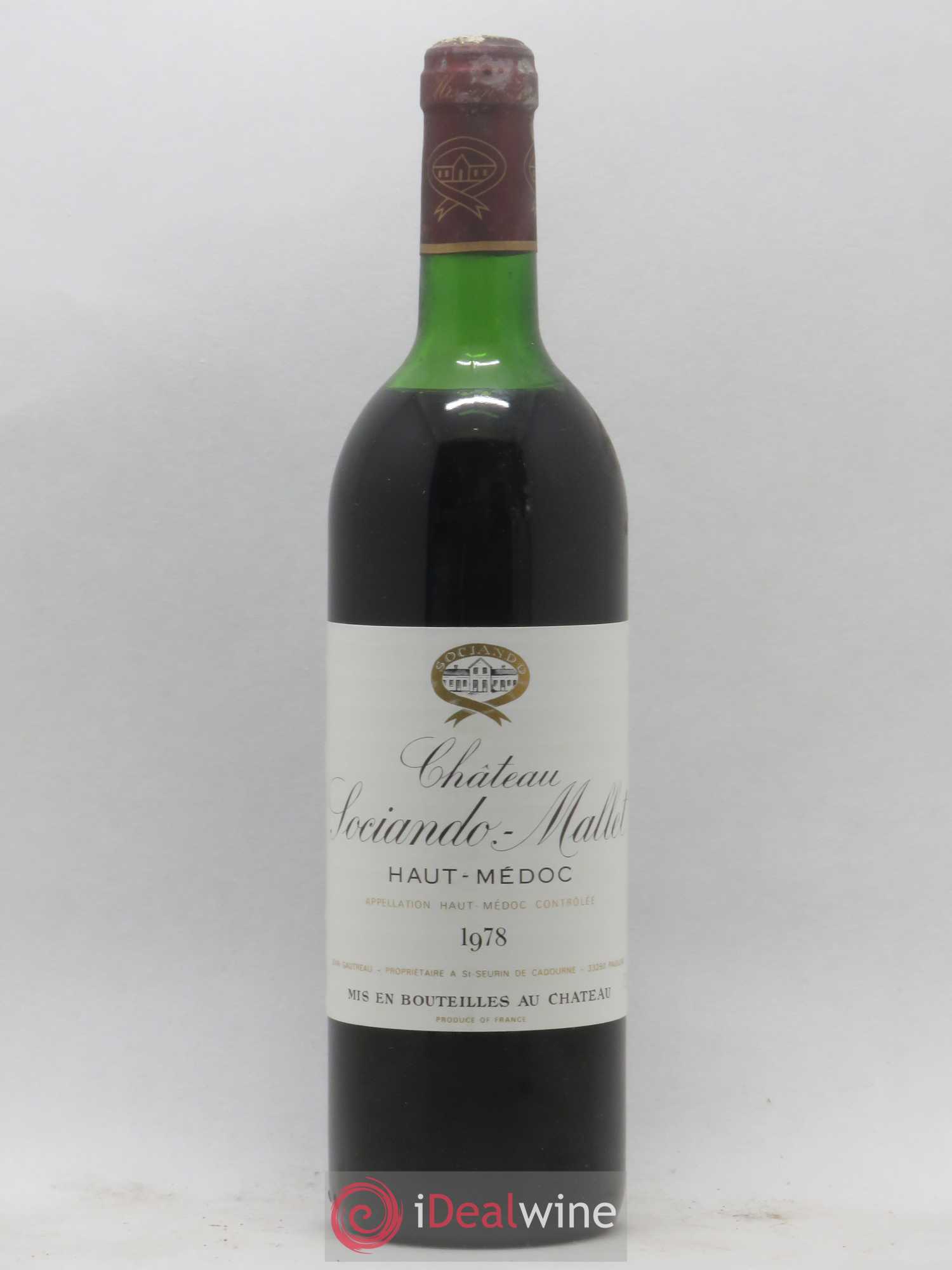 Château Sociando Mallet 1978 - Lot de 1 bouteille - 0