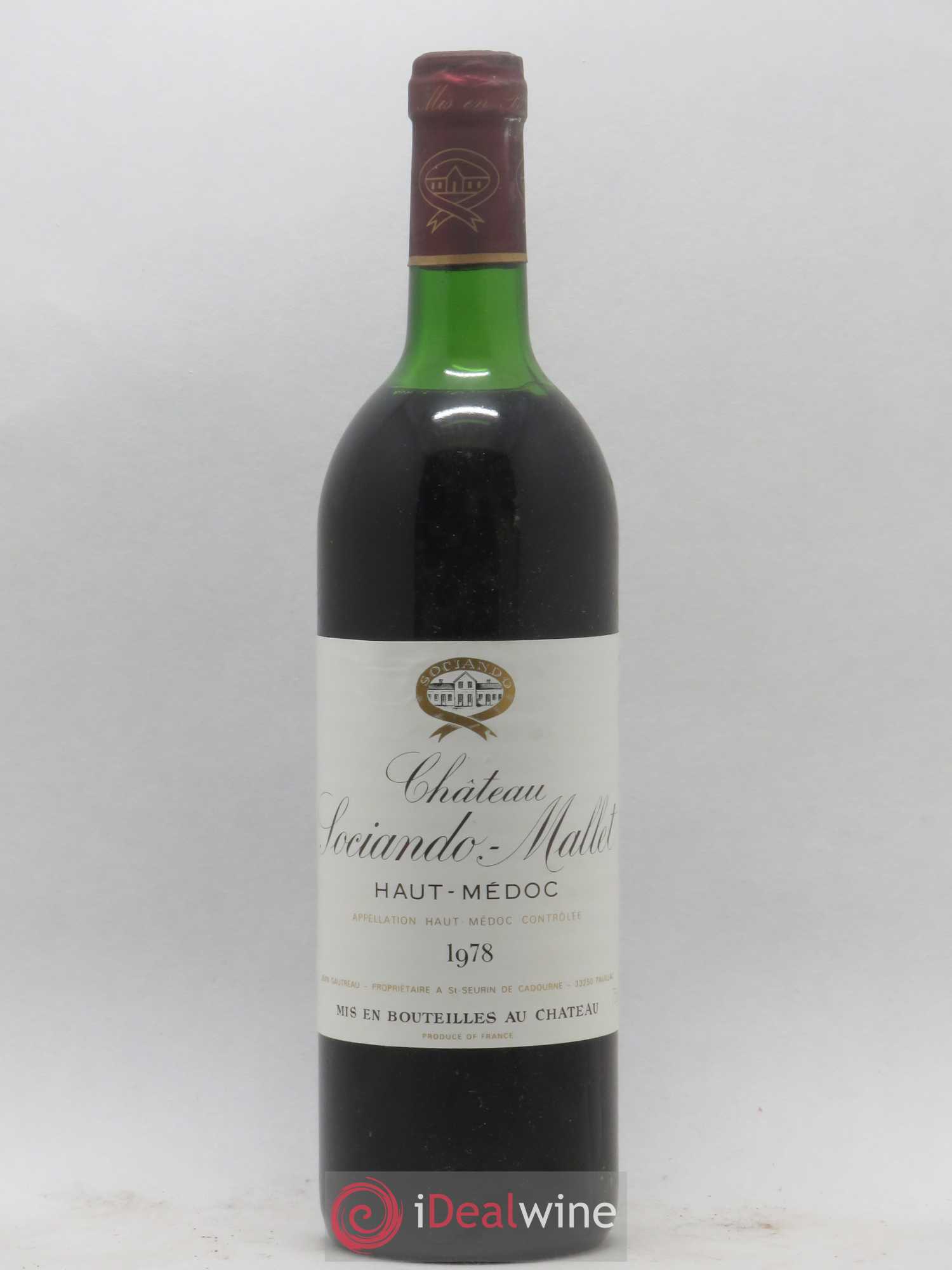 Château Sociando Mallet 1978 - Lot de 1 bouteille - 0