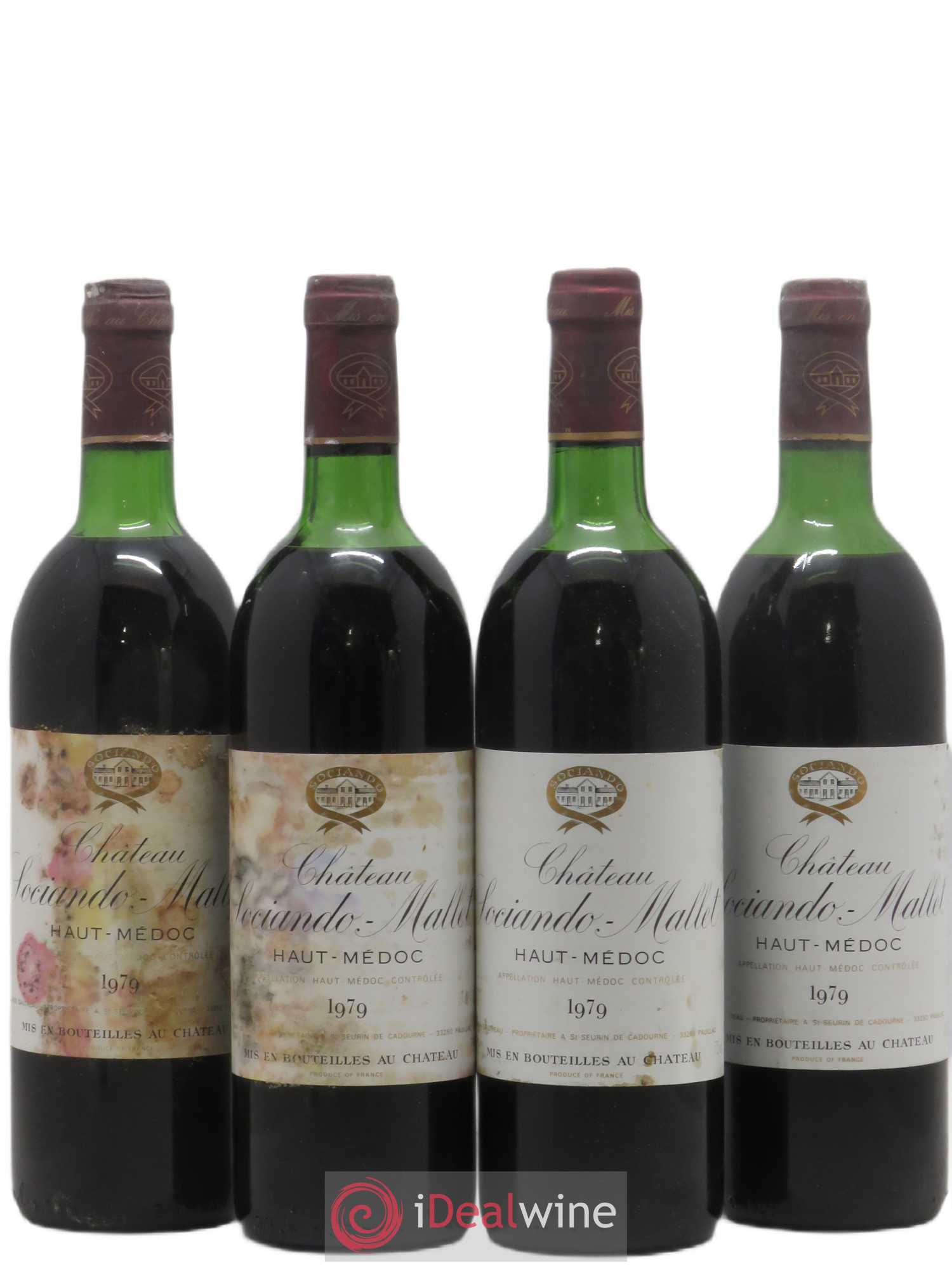 Château Sociando Mallet 1979 - Lot de 4 bouteilles - 0
