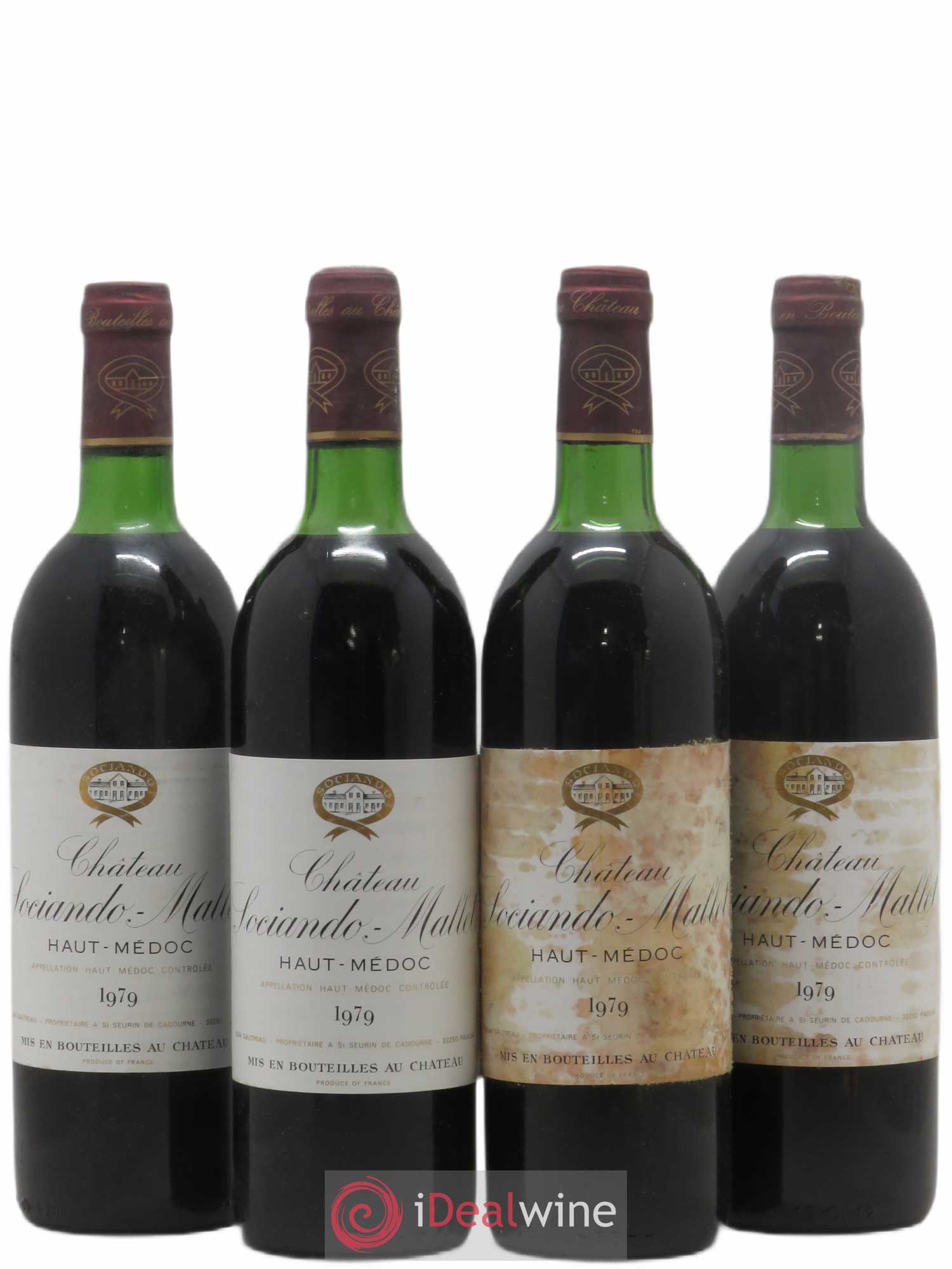 Château Sociando Mallet 1979 - Lot de 4 bouteilles - 0