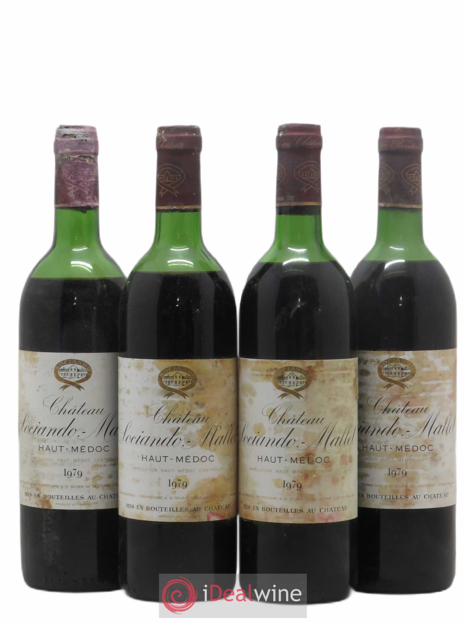 Château Sociando Mallet (sans prix de réserve) 1979 - Lot de 4 bouteilles - 0