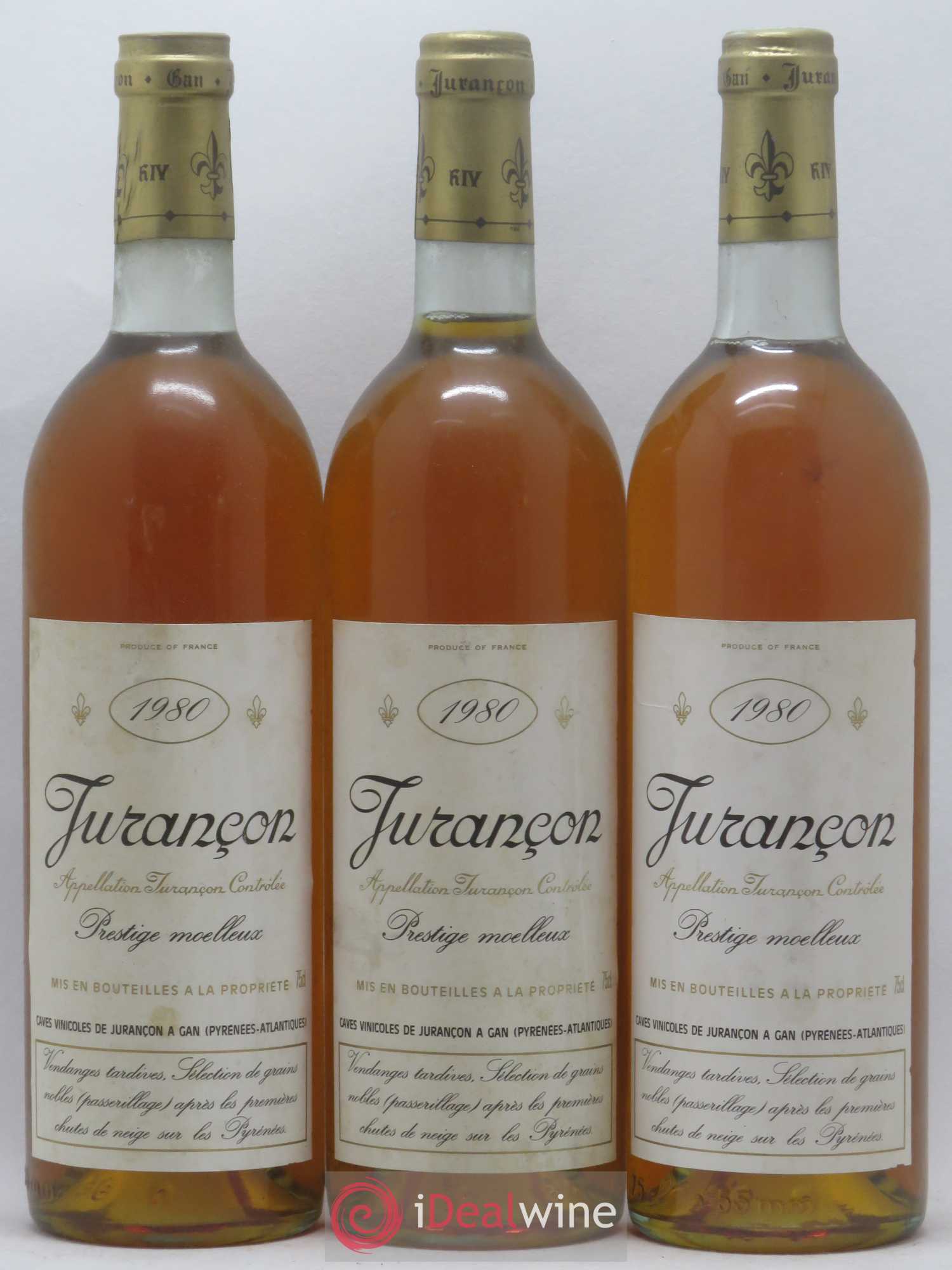 Jurançon Prestige Séléction de grains nobles Caves Gan 1980 - Lotto di 3 bottiglie - 0