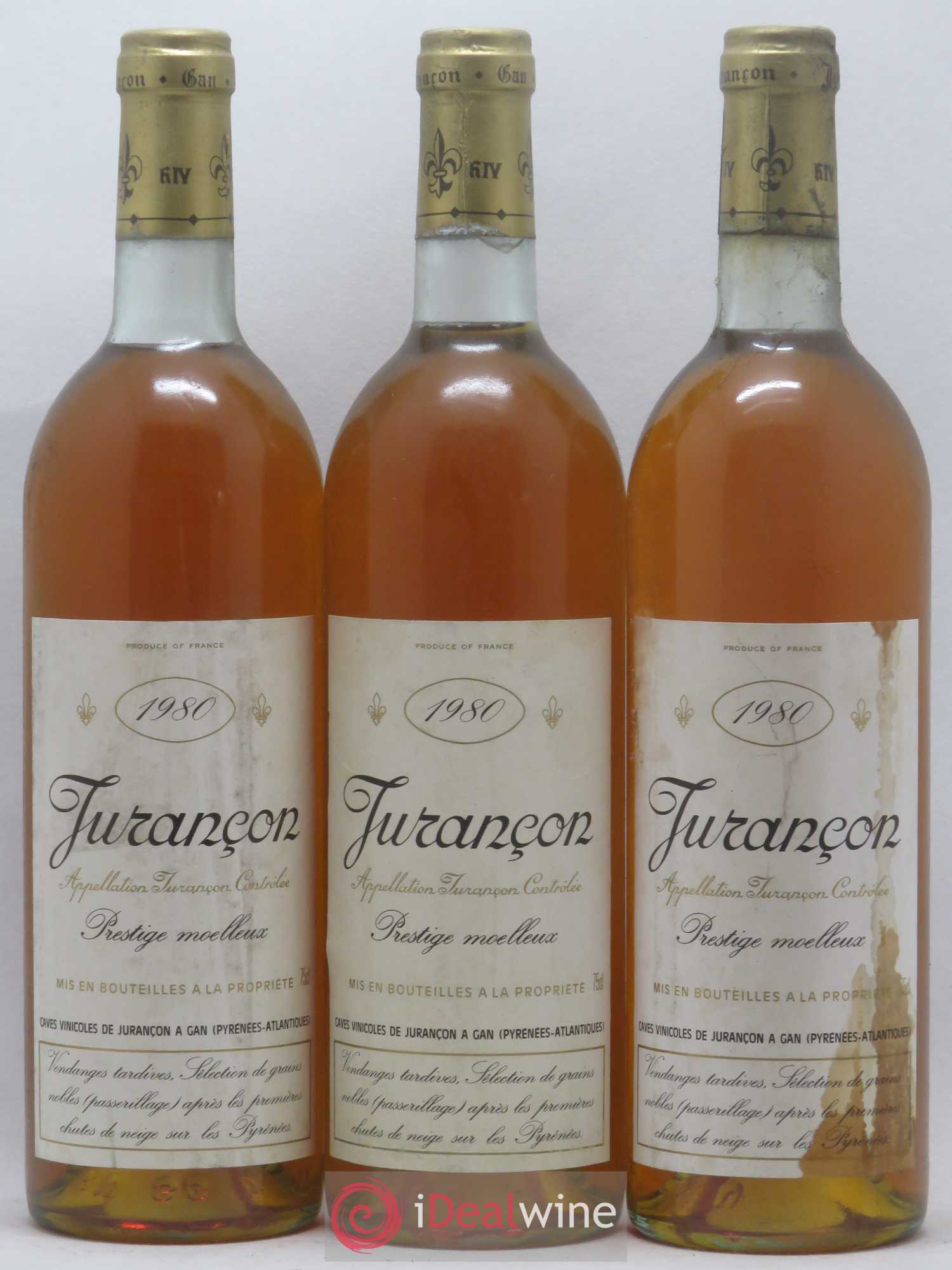 Jurançon Prestige Séléction de grains nobles Caves Gan 1980 - Lotto di 3 bottiglie - 0