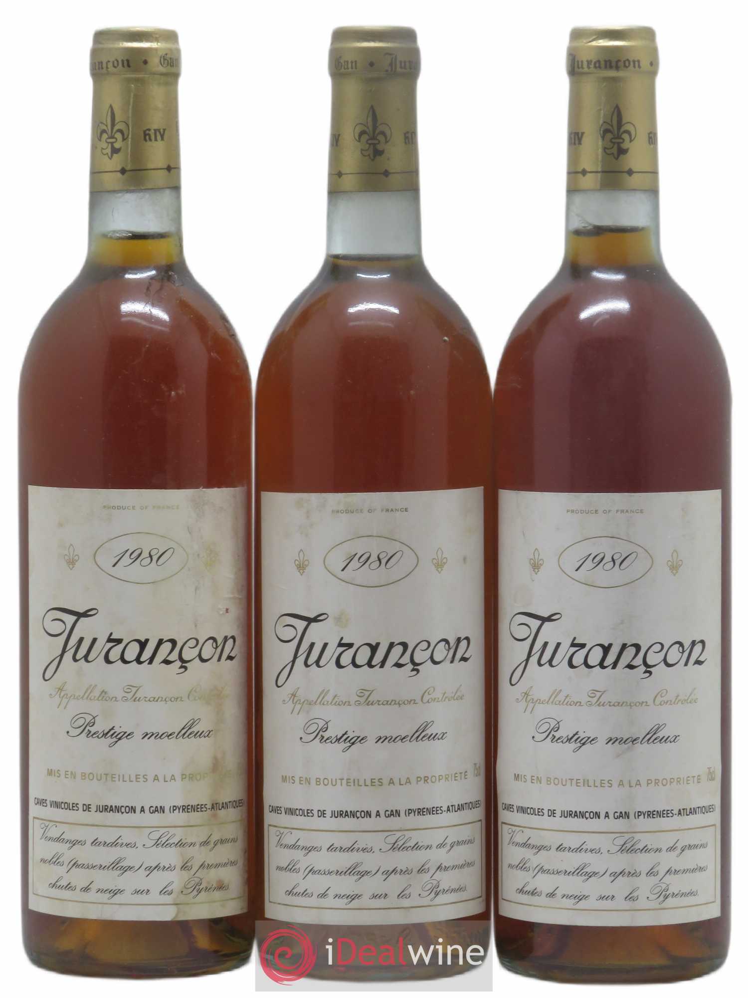 Jurançon Prestige Séléction de grains nobles Caves Gan 1980 - Lotto di 3 bottiglie - 0