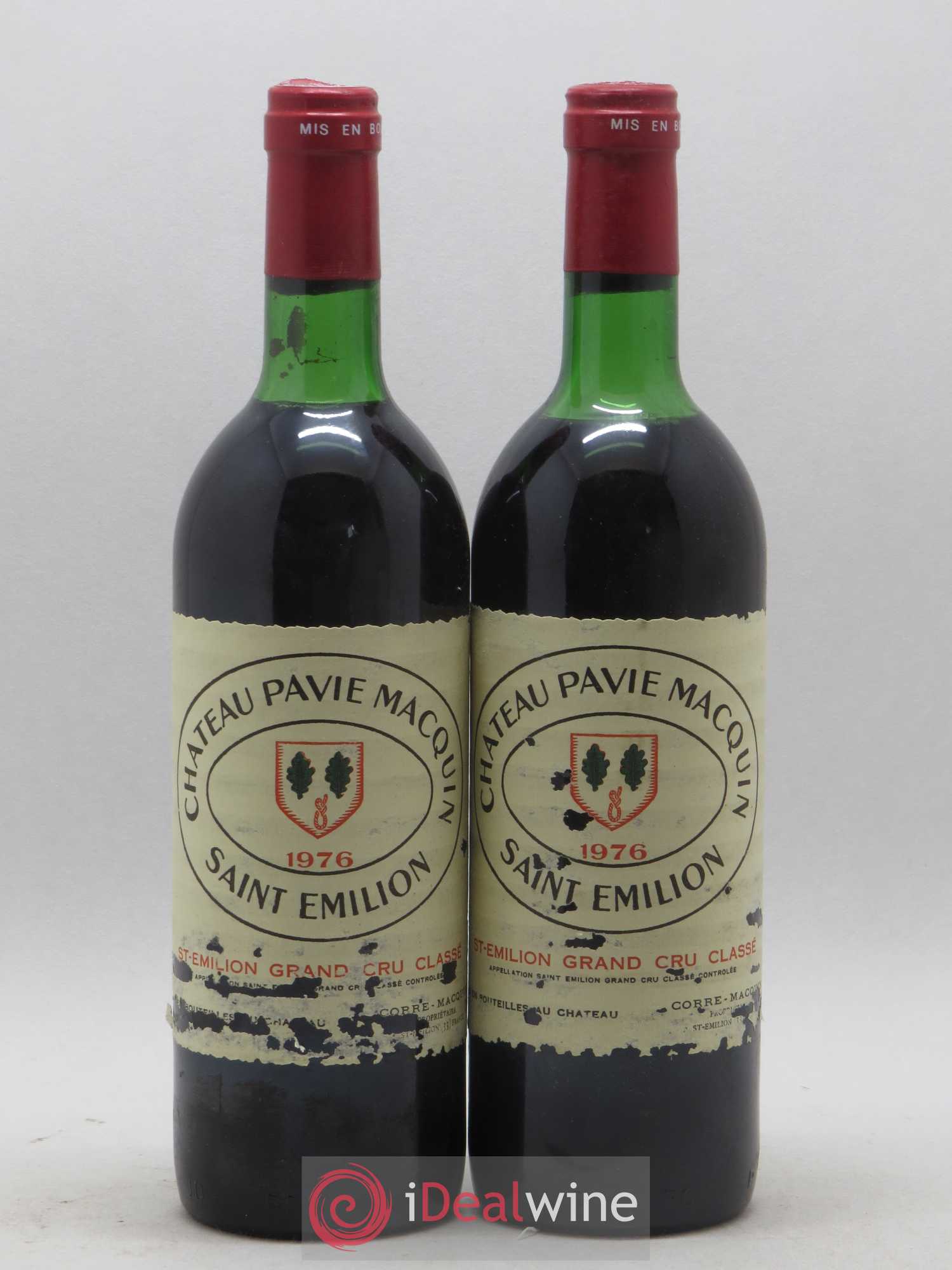 Château Pavie Macquin 1er Grand Cru Classé B 1976 - Lot de 2 bouteilles - 0
