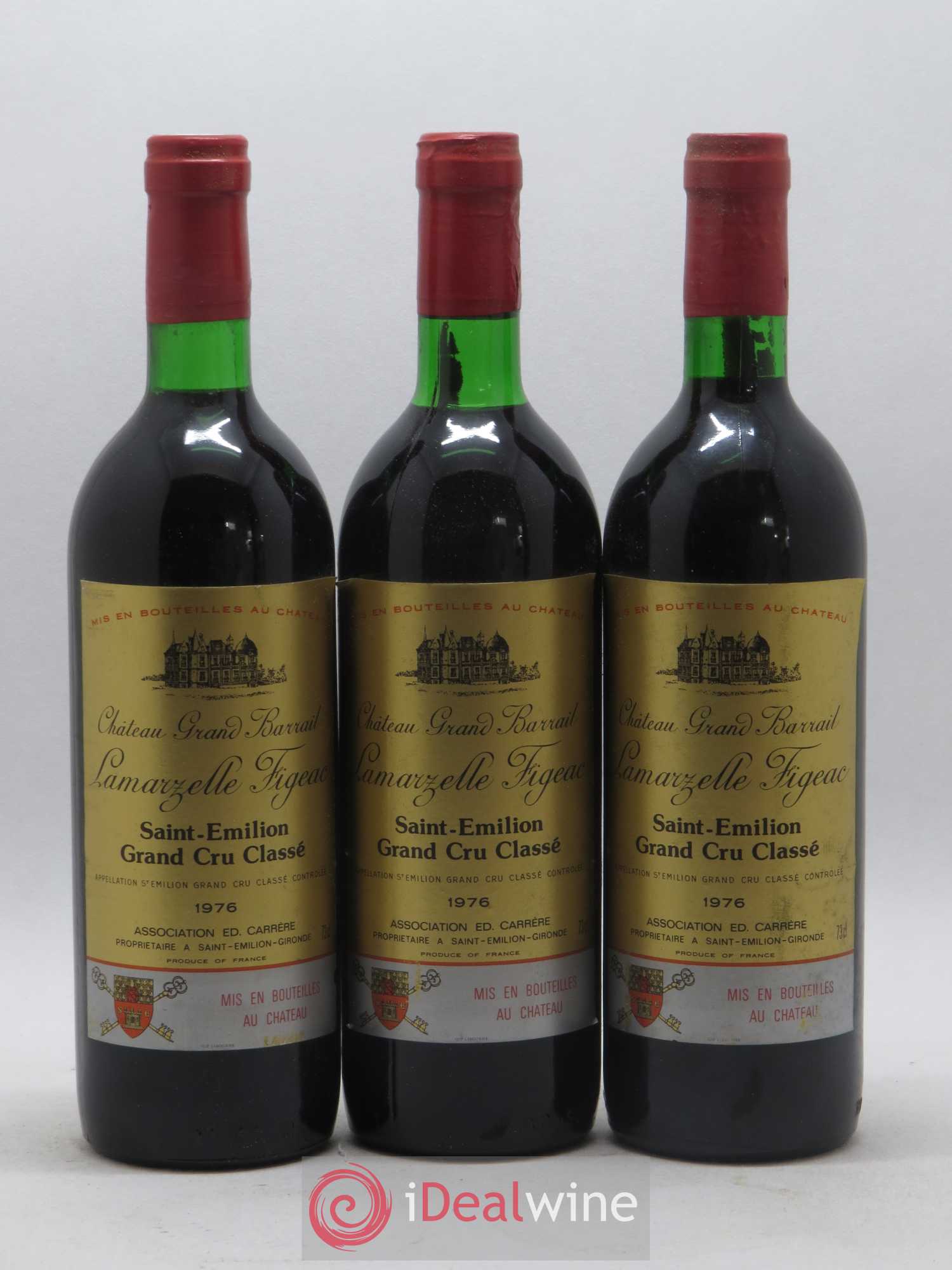 Château Grand Barrail Lamarzelle Figeac Grand Cru Classé 1976 - Lot de 6 bouteilles - 1