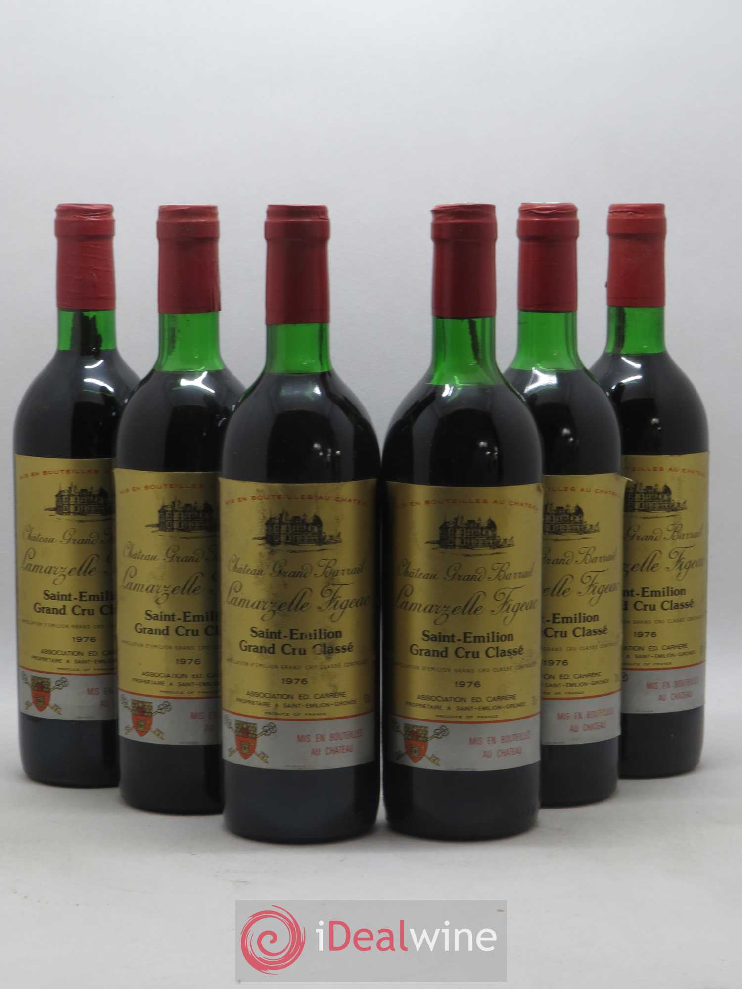 Château Grand Barrail Lamarzelle Figeac Grand Cru Classé 1976 - Lot de 6 bouteilles - 0