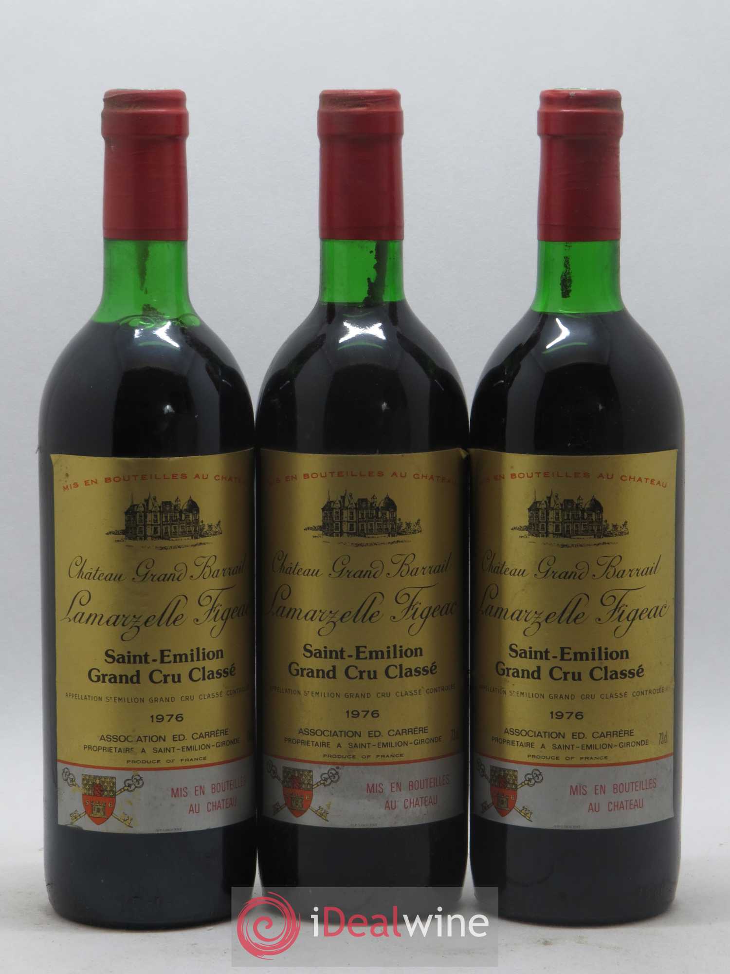 Château Grand Barrail Lamarzelle Figeac Grand Cru Classé 1976 - Lot de 6 bouteilles - 1