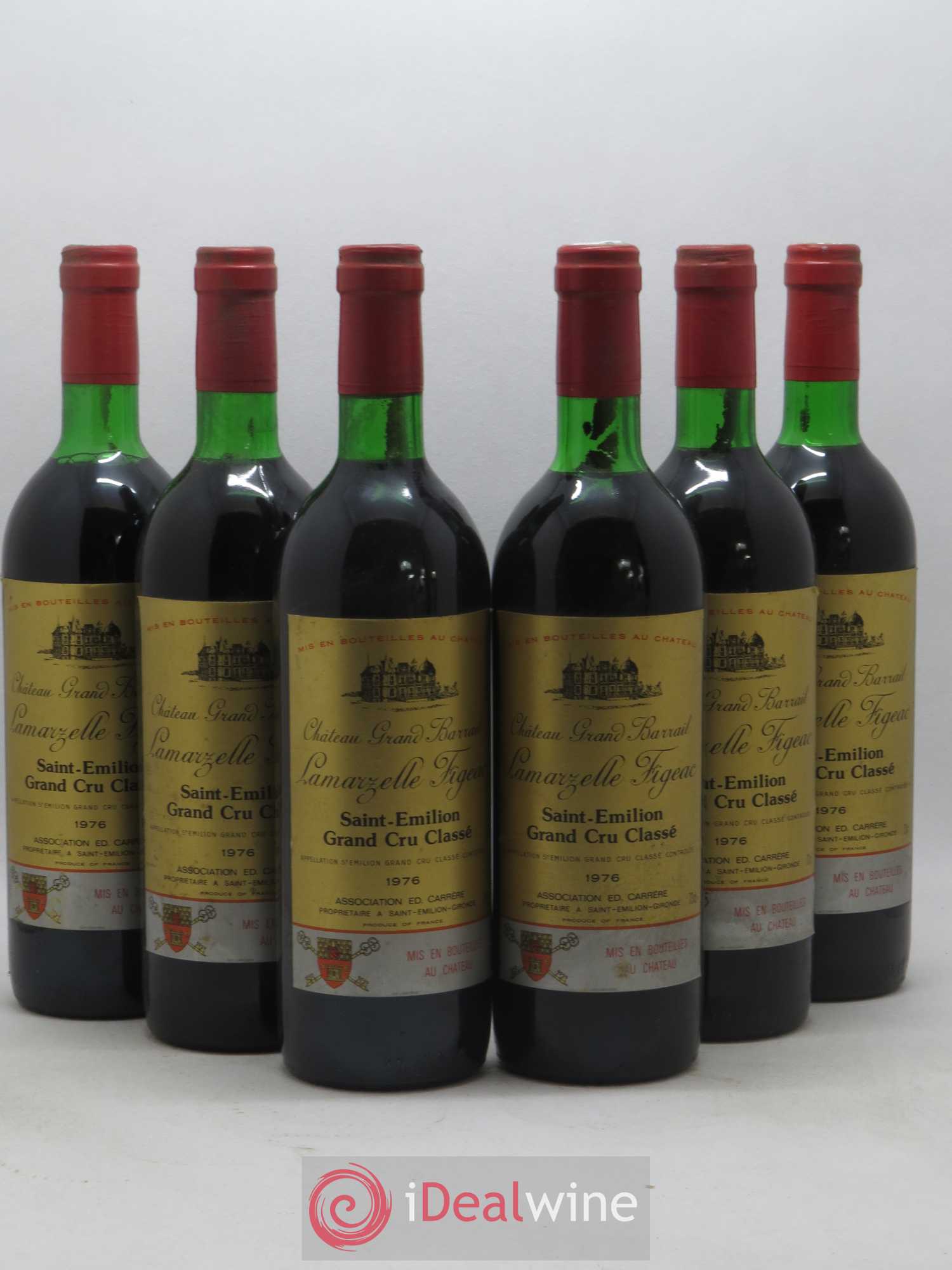 Château Grand Barrail Lamarzelle Figeac Grand Cru Classé 1976 - Lot de 6 bouteilles - 0